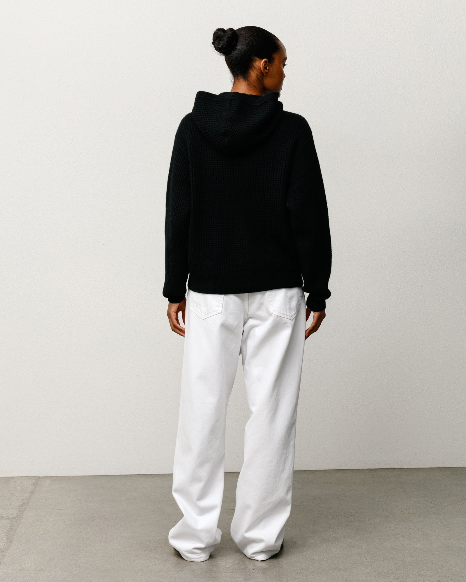 Waffle Cashmere Zip Hood Sweater - Black | Tops & Knits | Stüssy