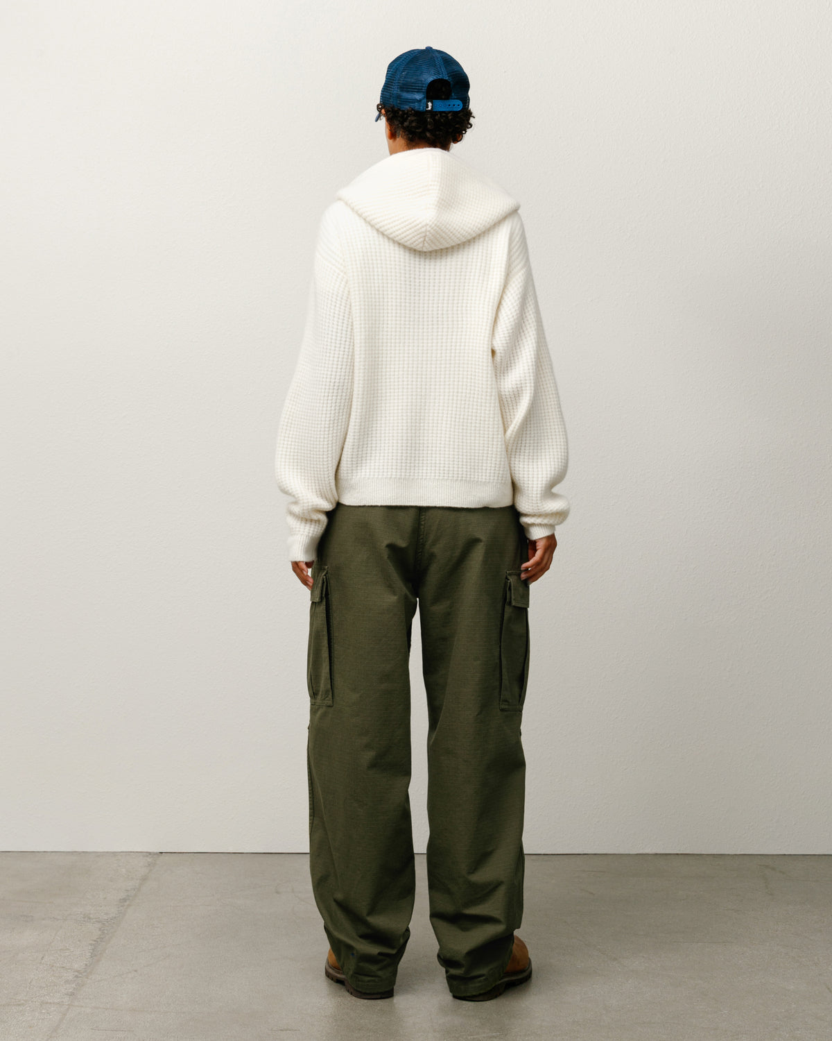 Waffle Cashmere Zip Hood Sweater – Ivory | Tops & Knits | Stüssy 