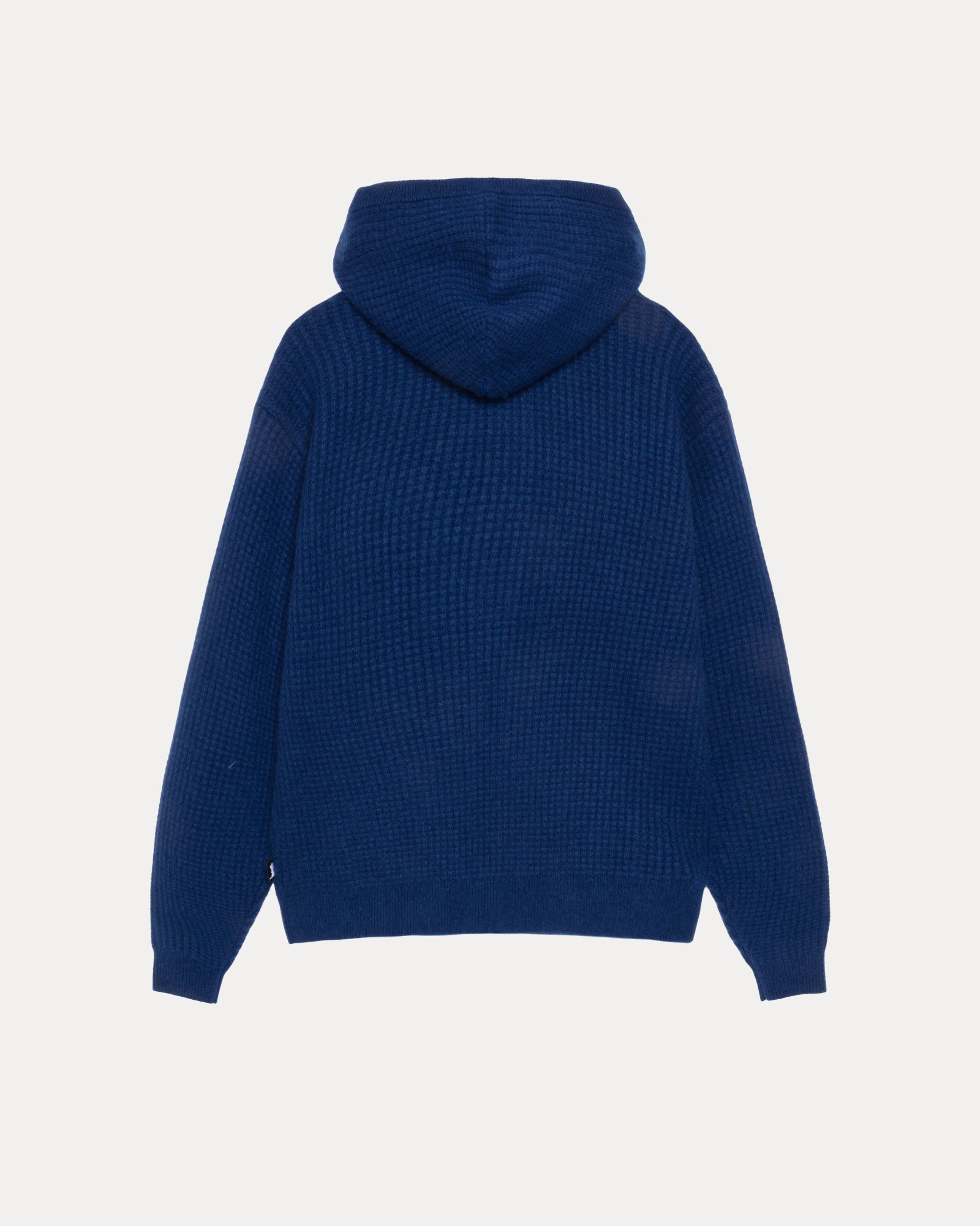 Waffle Cashmere Zip Hood Mens Long Sleeve In Navy
