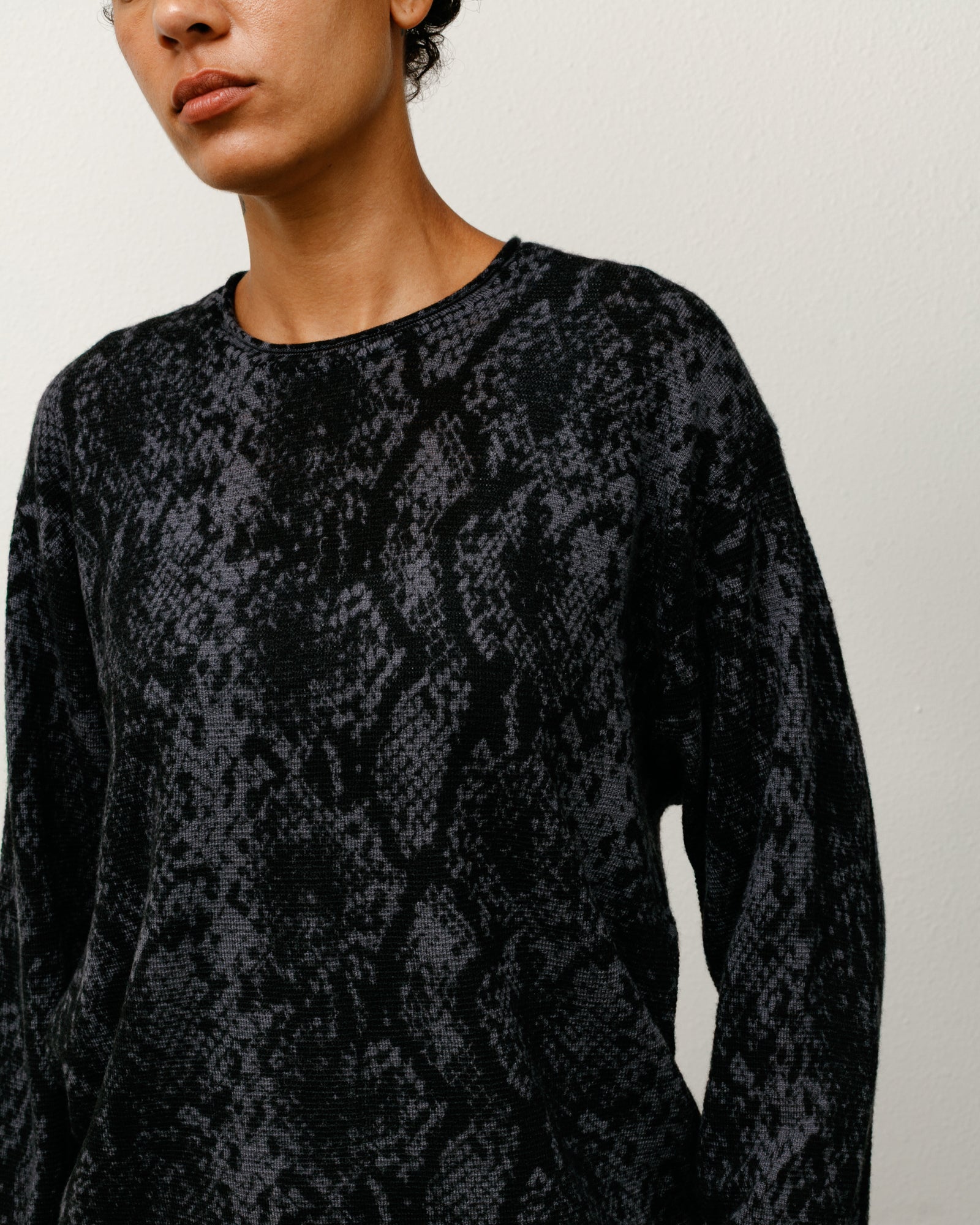 Python Sweater Mens Long Sleeve In Charcoal