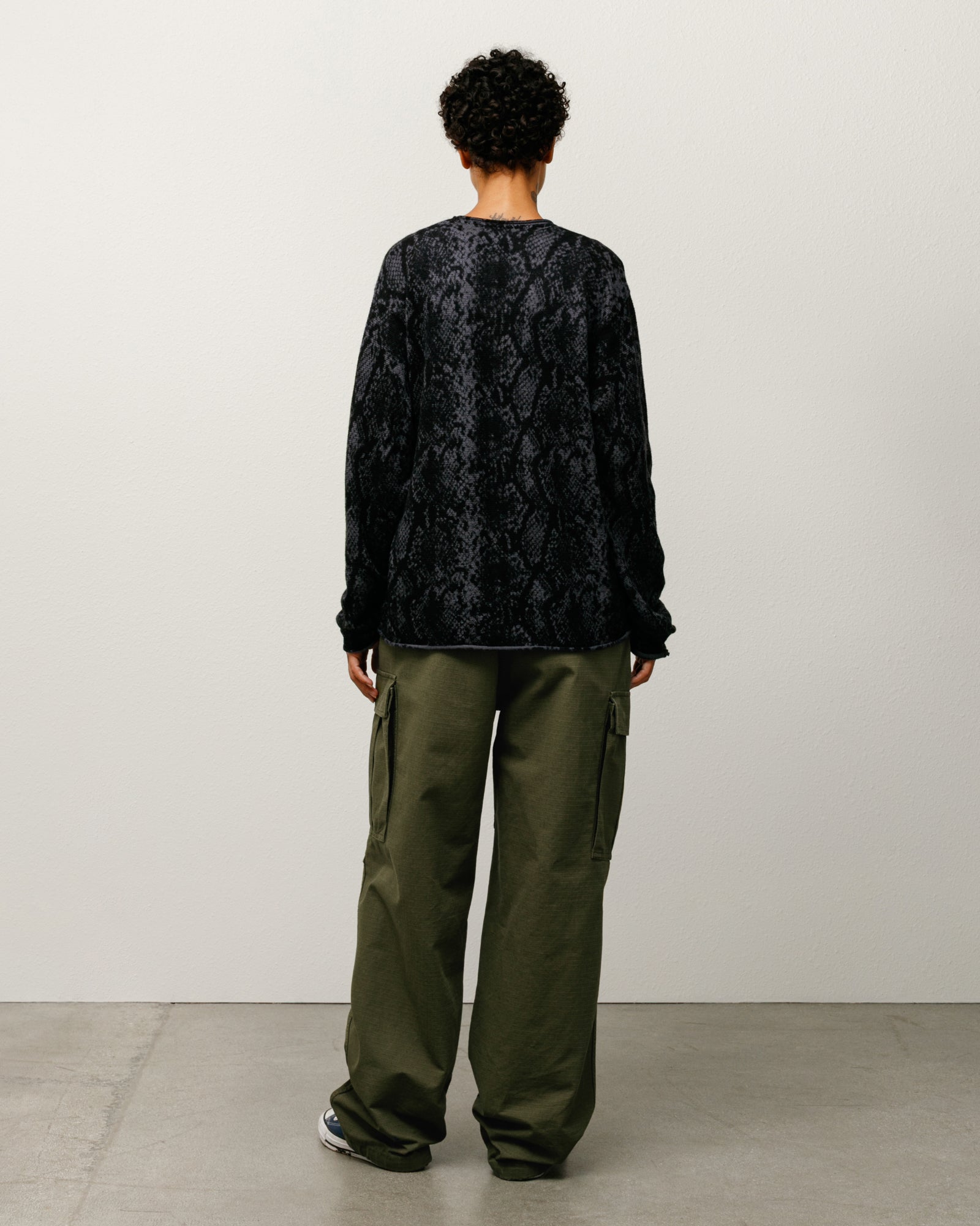 Python Sweater Mens Long Sleeve In Charcoal