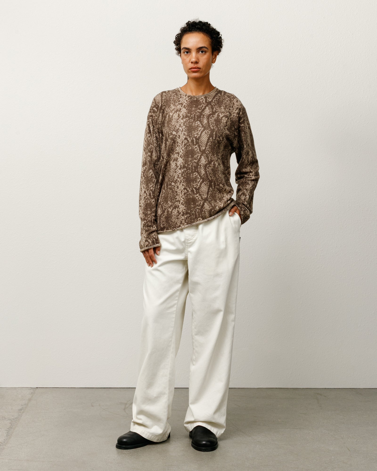 Python Sweater Mens Long Sleeve In Khaki