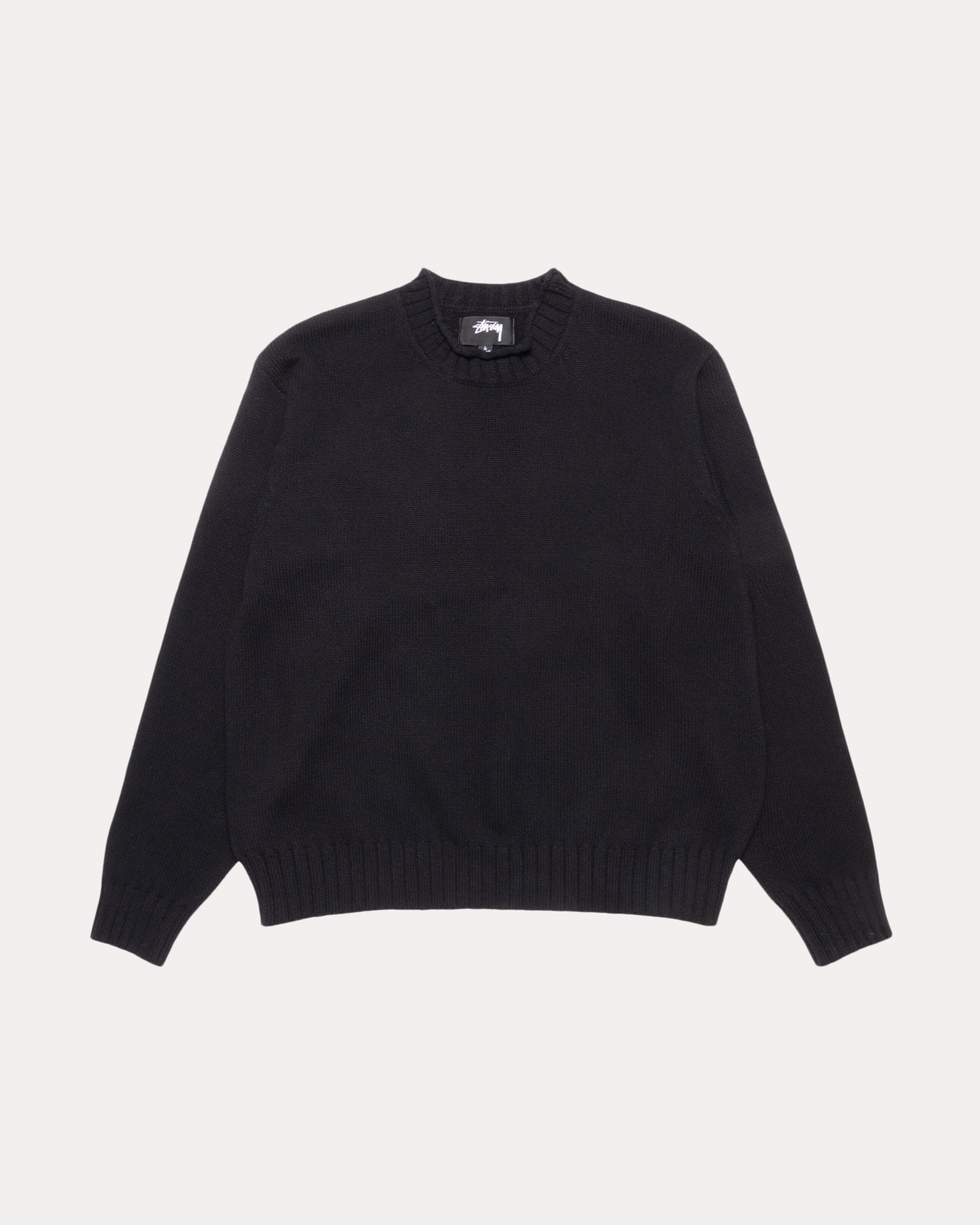 Tonal Mock Neck Sweater Mens Long Sleeve In Black