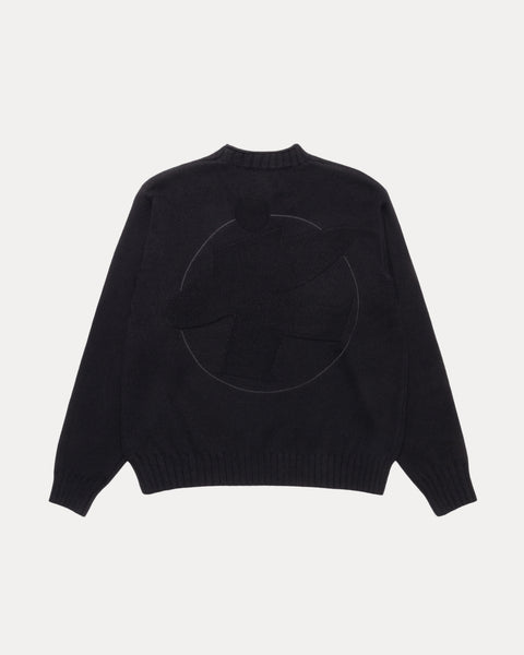 Tonal Mock Neck Sweater Mens Long Sleeve In Black