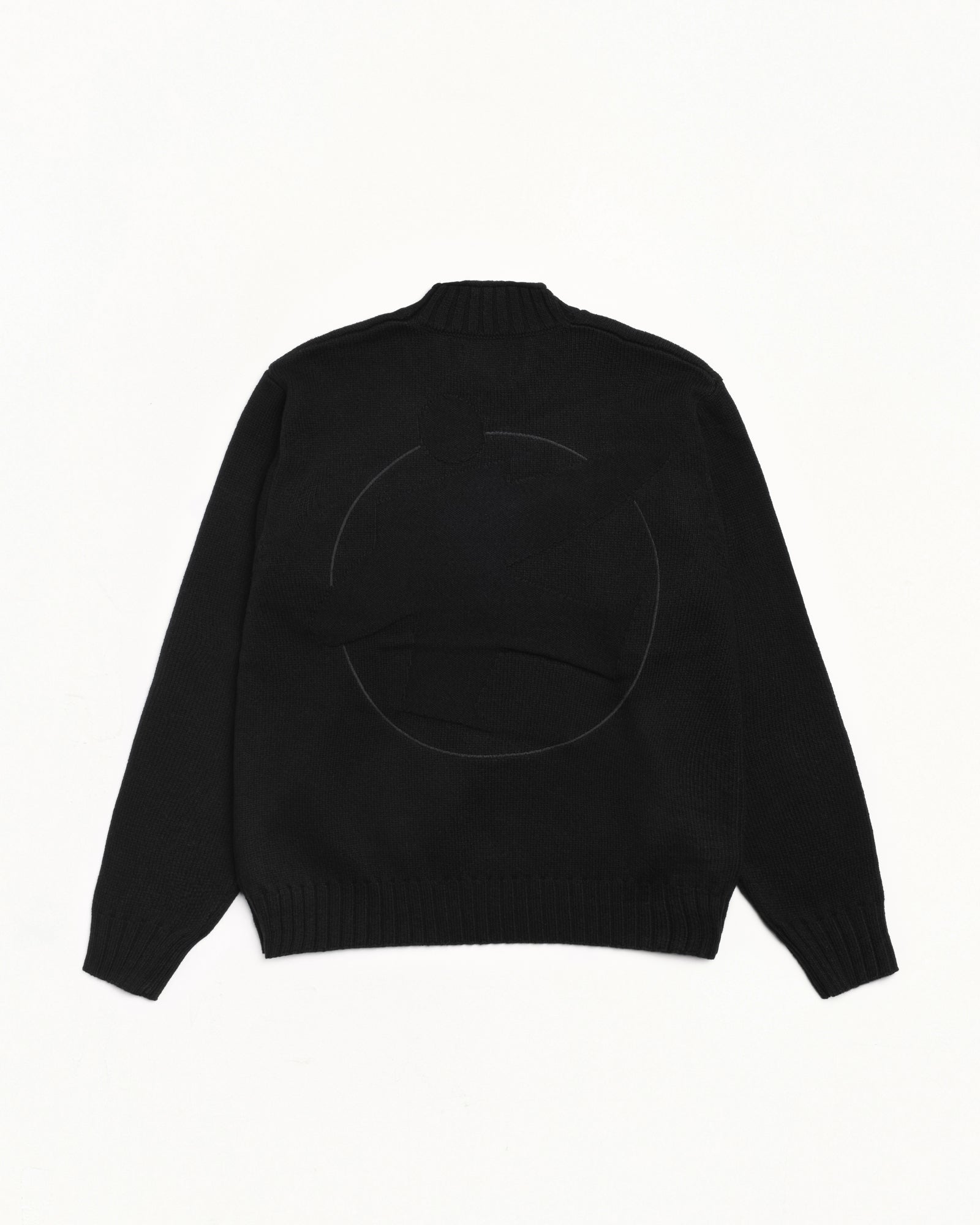 Tonal Mock Neck Sweater Mens Long Sleeve In Black