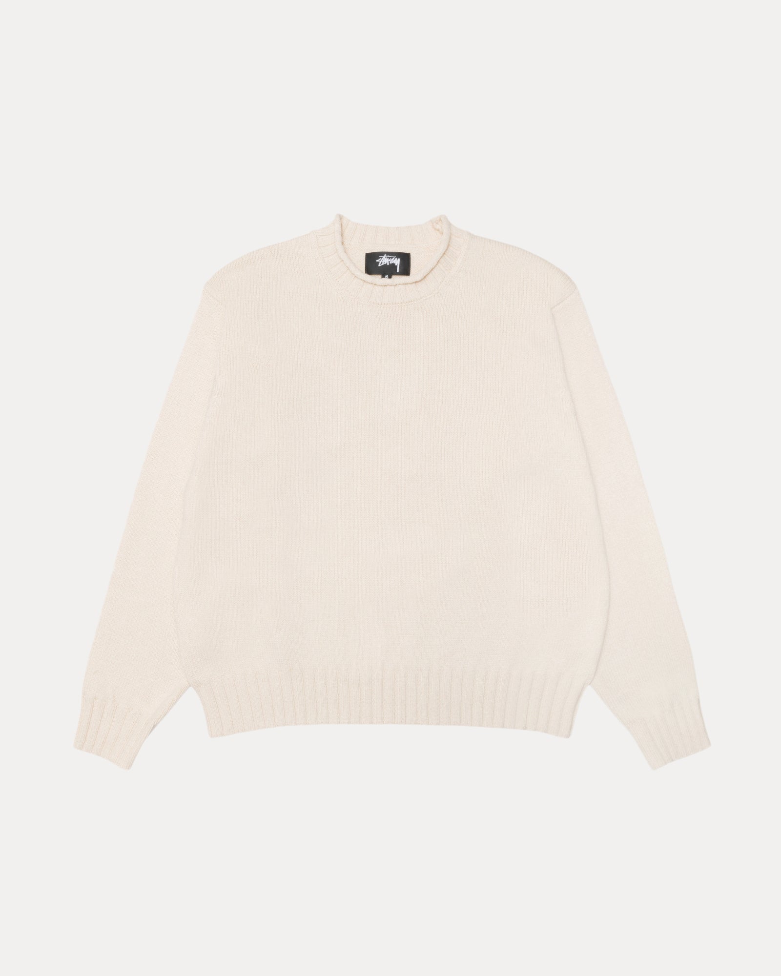 Tonal Mock Neck Sweater Mens Long Sleeve In Natural