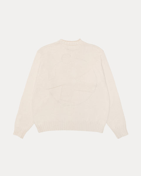 Tonal Mock Neck Sweater Mens Long Sleeve In Natural