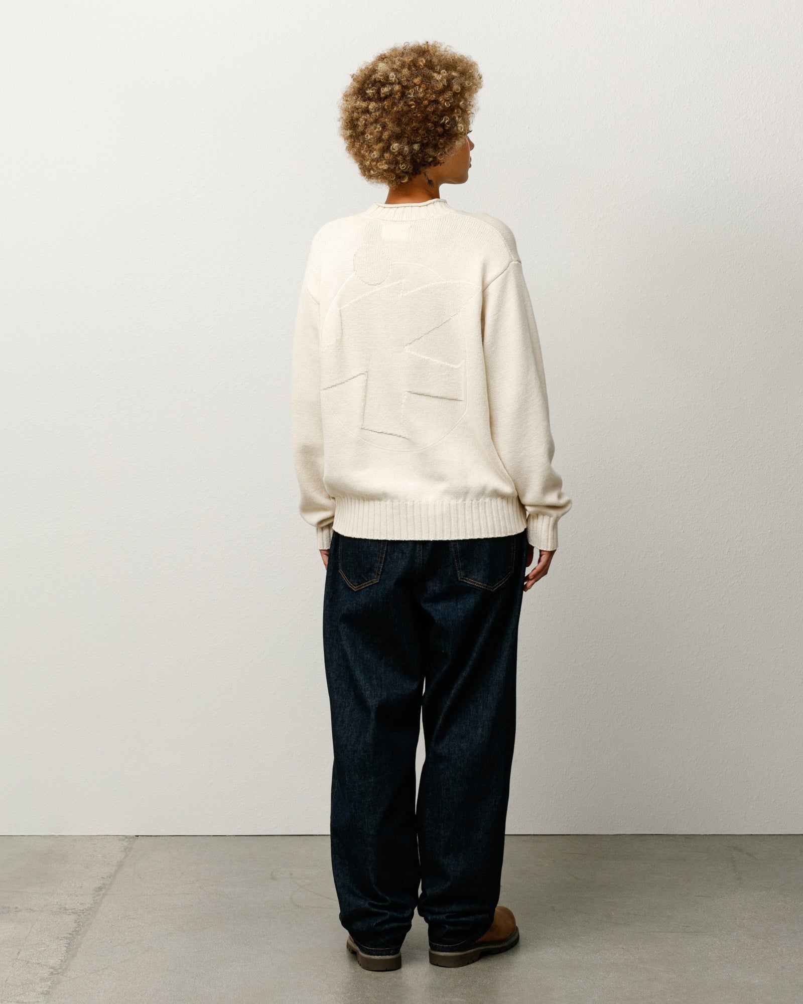 Tonal Mock Neck Sweater Mens Long Sleeve In Natural