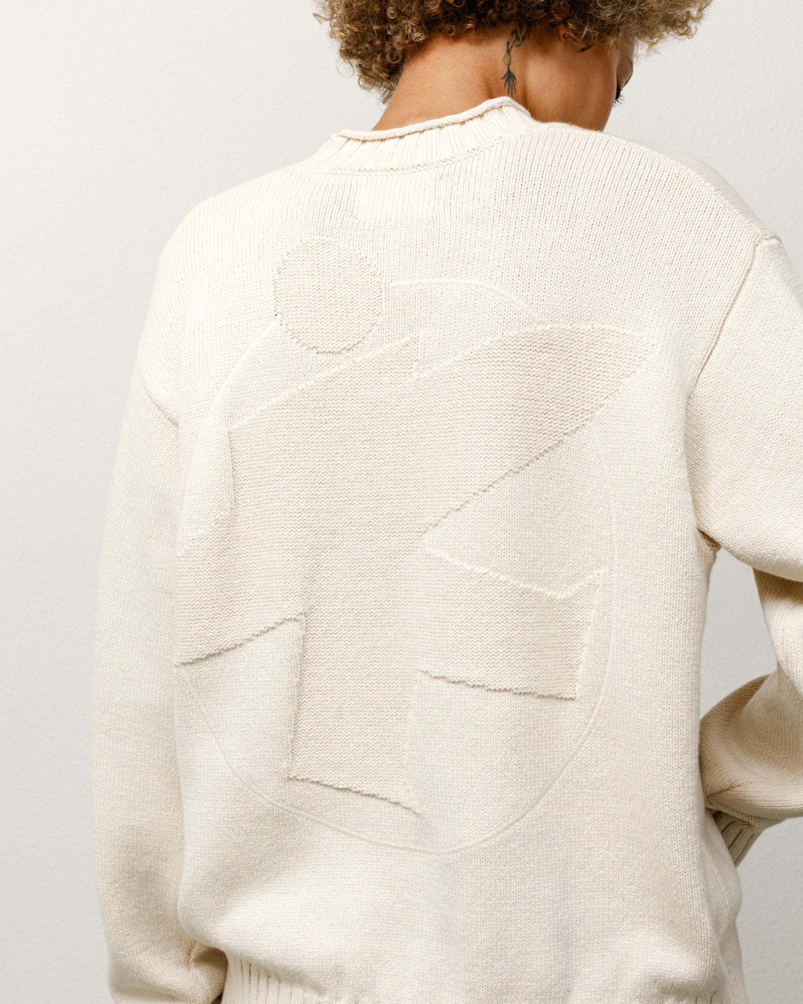 Tonal Mock Neck Sweater Mens Long Sleeve In Natural