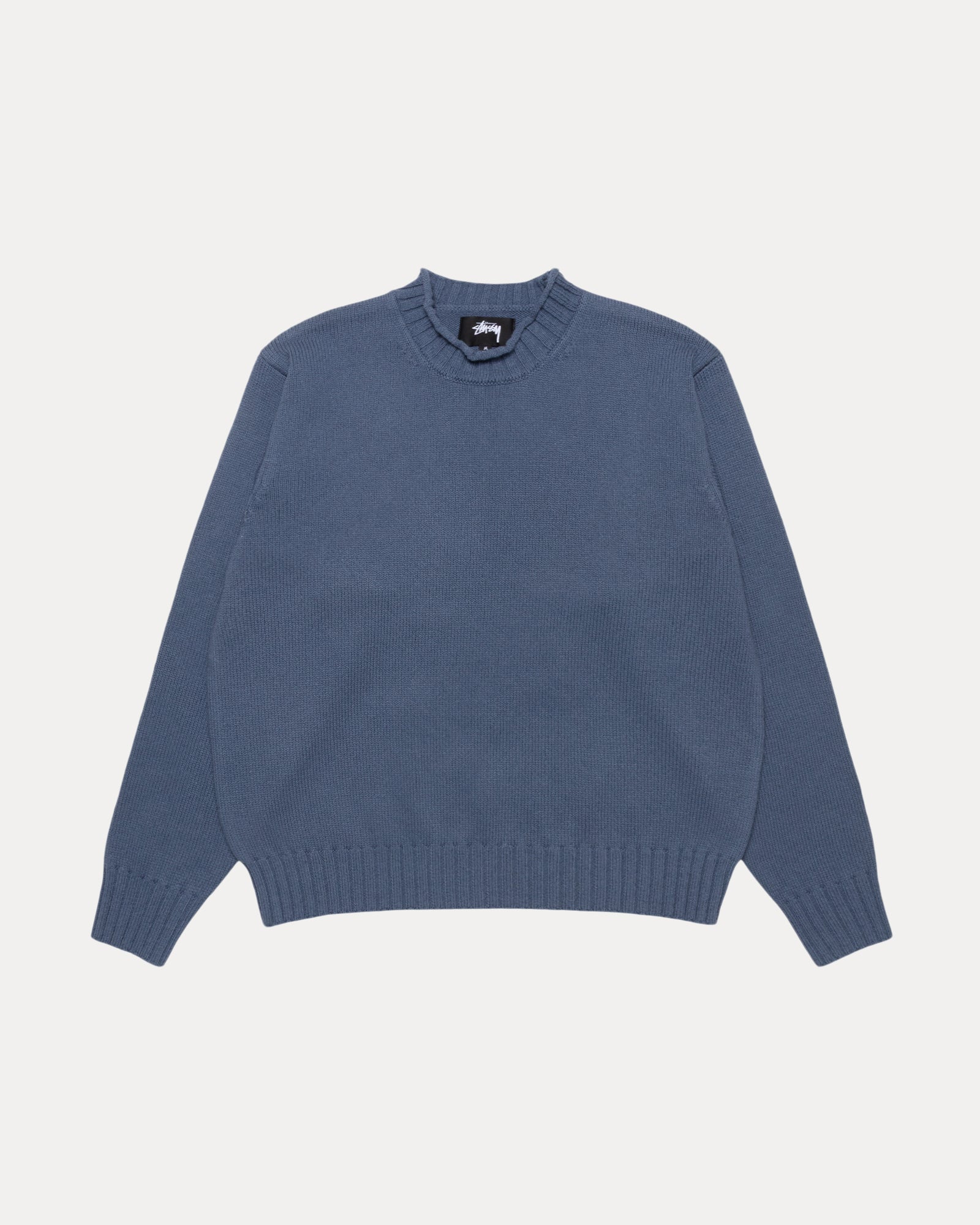 Tonal Mock Neck Sweater Mens Long Sleeve In Washed Blue