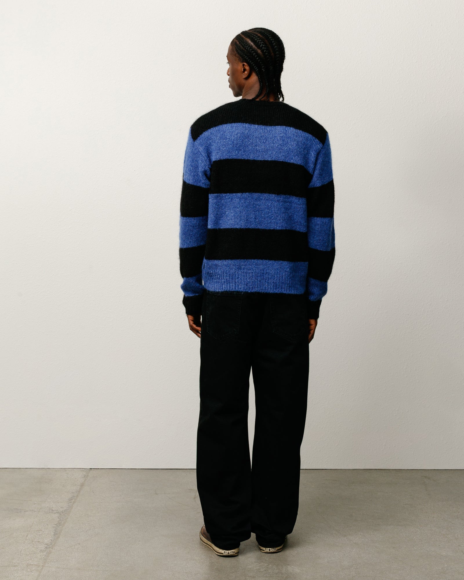 Big Stripe Crew Mens Long Sleeve In Blue