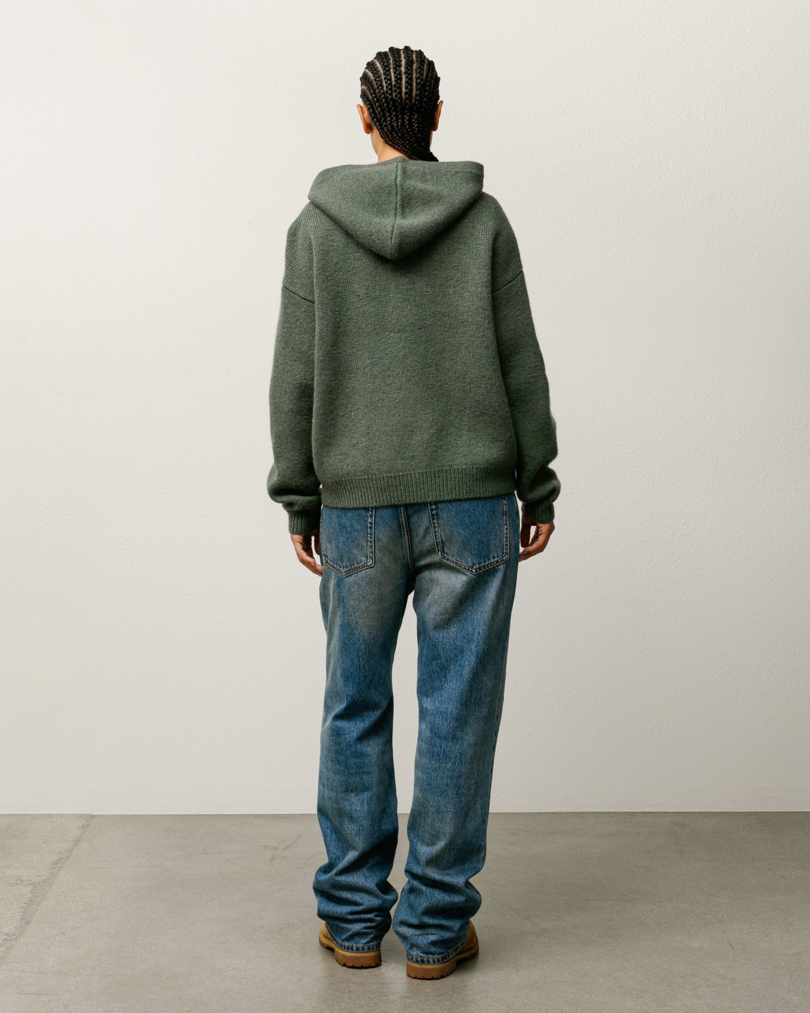 Quarter Zip Knit Hoodie – Green | Tops & Knits | Stüssy Canada