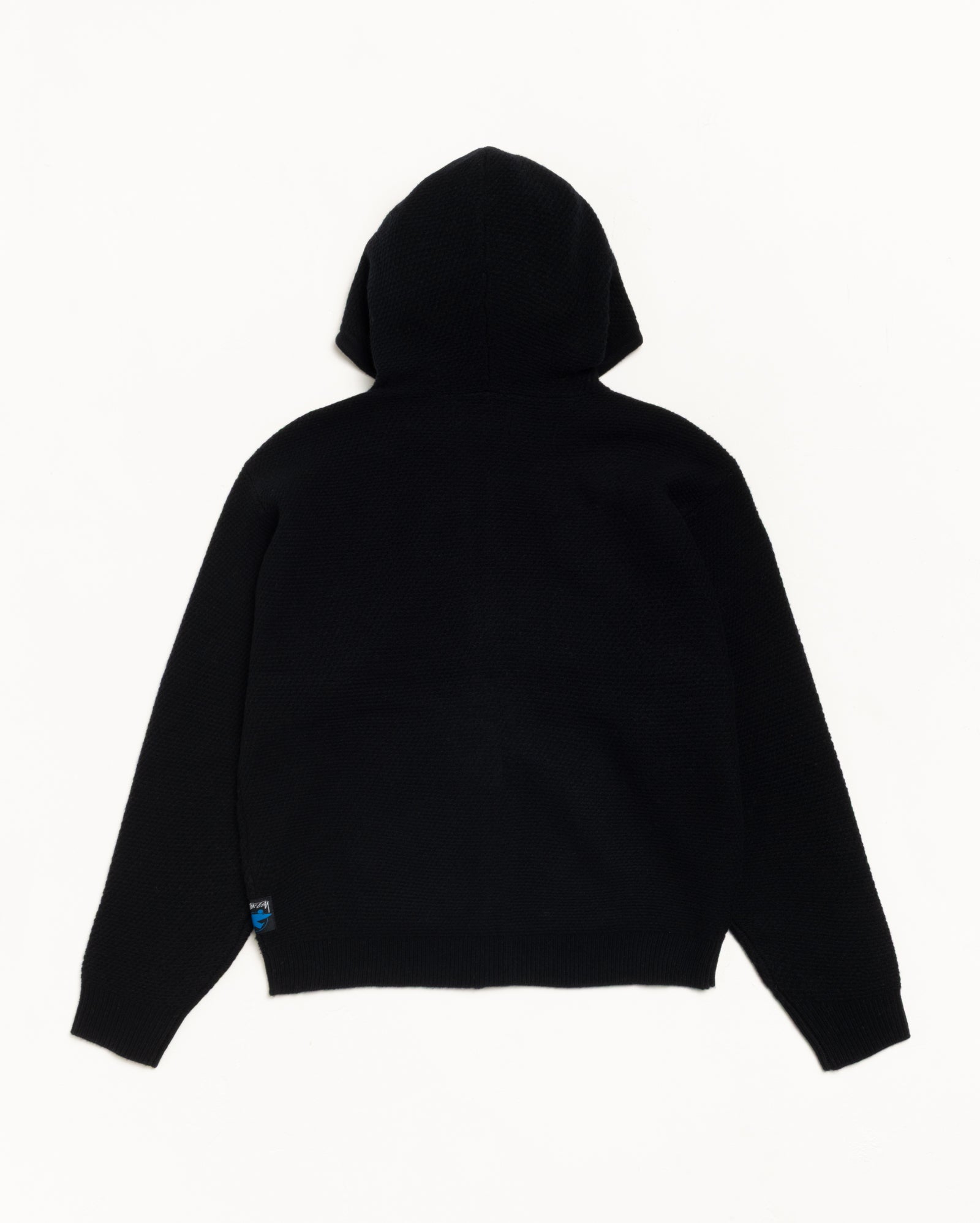 Textured Zip Hooded Sweater – Black | Tops & Knits | Stüssy Canada