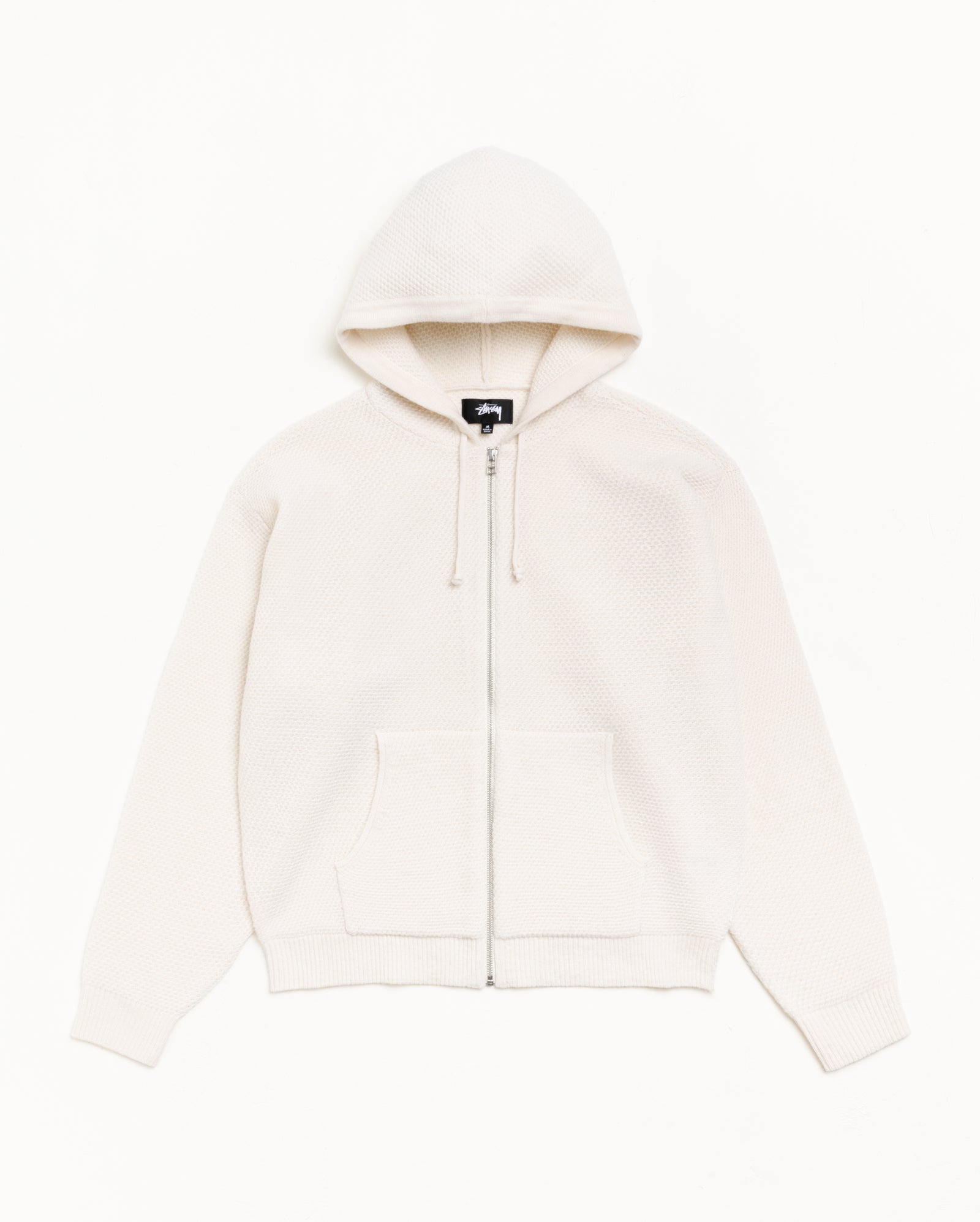 Textured Zip Hooded Sweater – Bone | Tops & Knits | Stüssy Canada