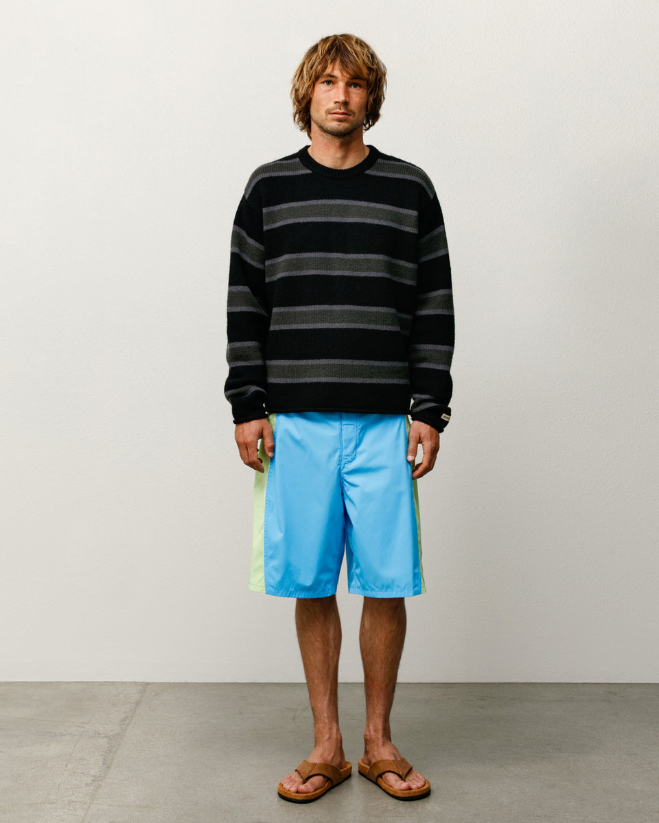 Striped Wool Sweater Mens Long Sleeve In Black