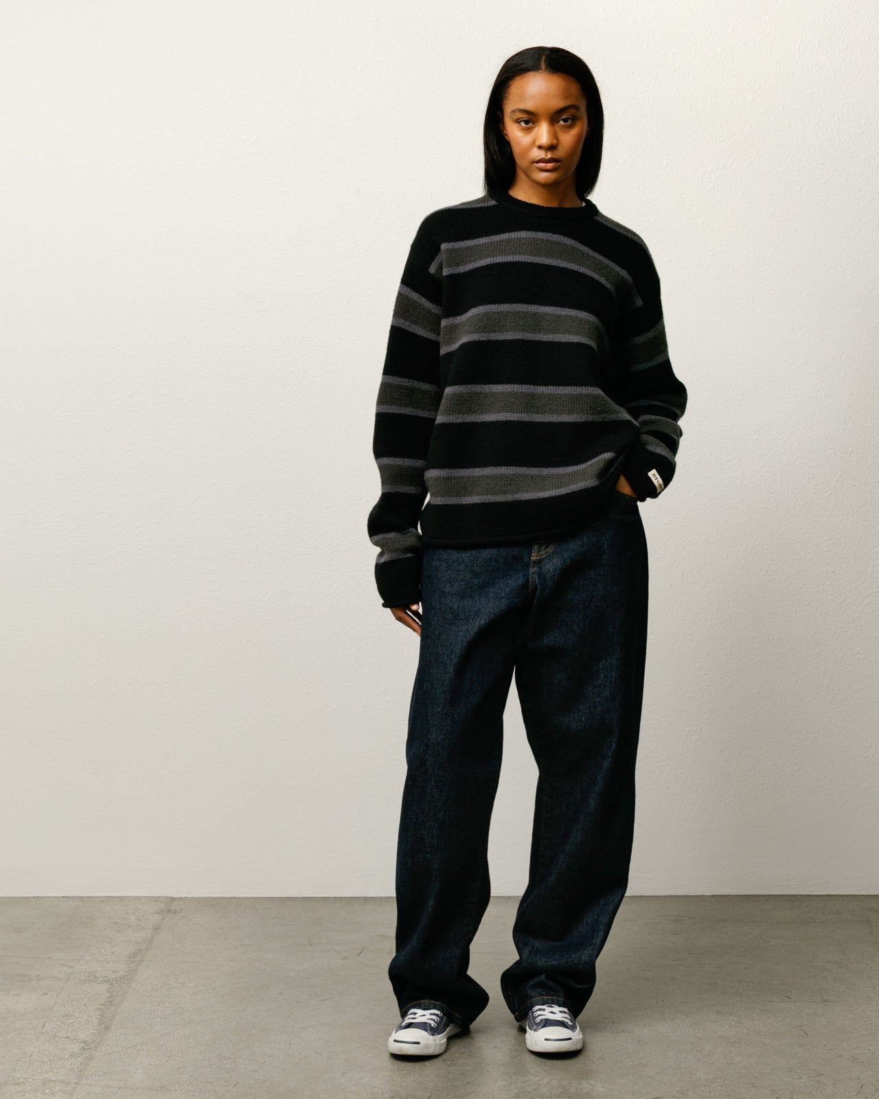 Striped Wool Sweater – Black | Tops & Knits | Stüssy Canada