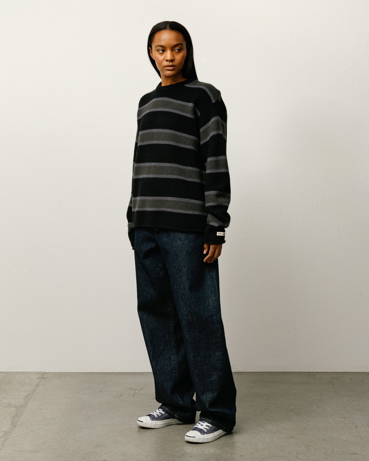 Striped Wool Sweater – Black | Tops & Knits | Stüssy Canada