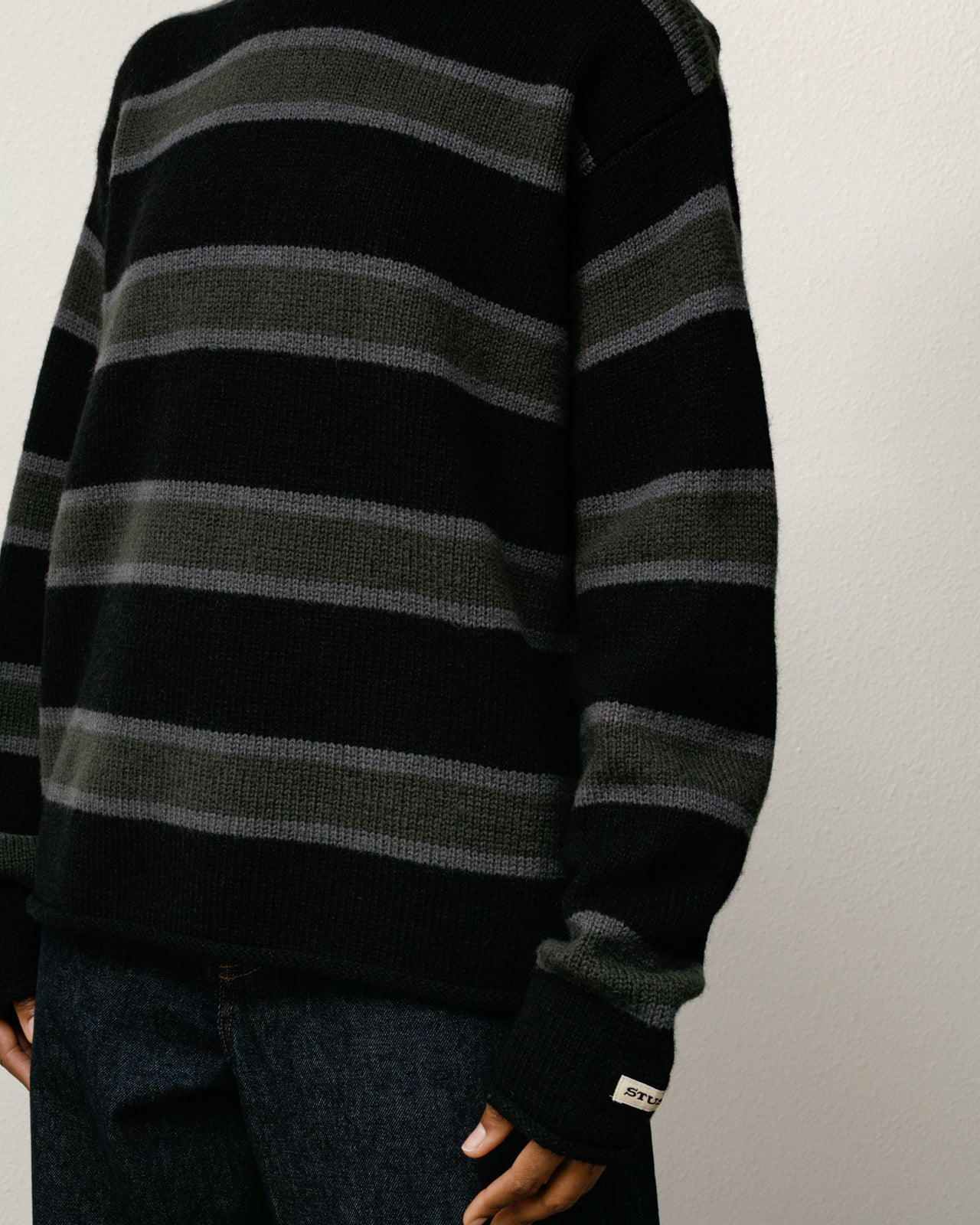 Striped Wool Sweater – Black | Tops & Knits | Stüssy Canada