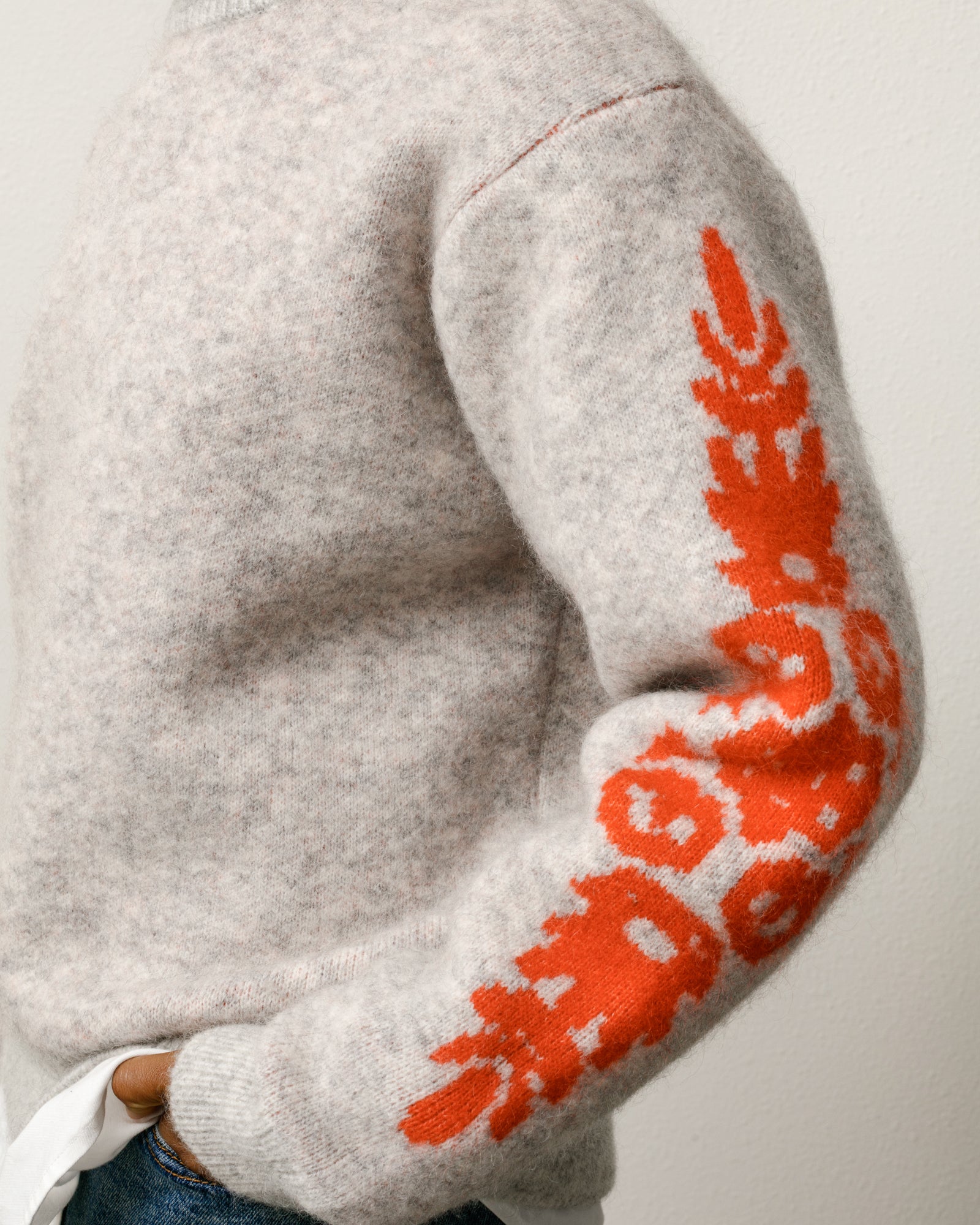 Mohair Flower Sweater – Grey Heather | Tops & Knits | Stüssy Canada