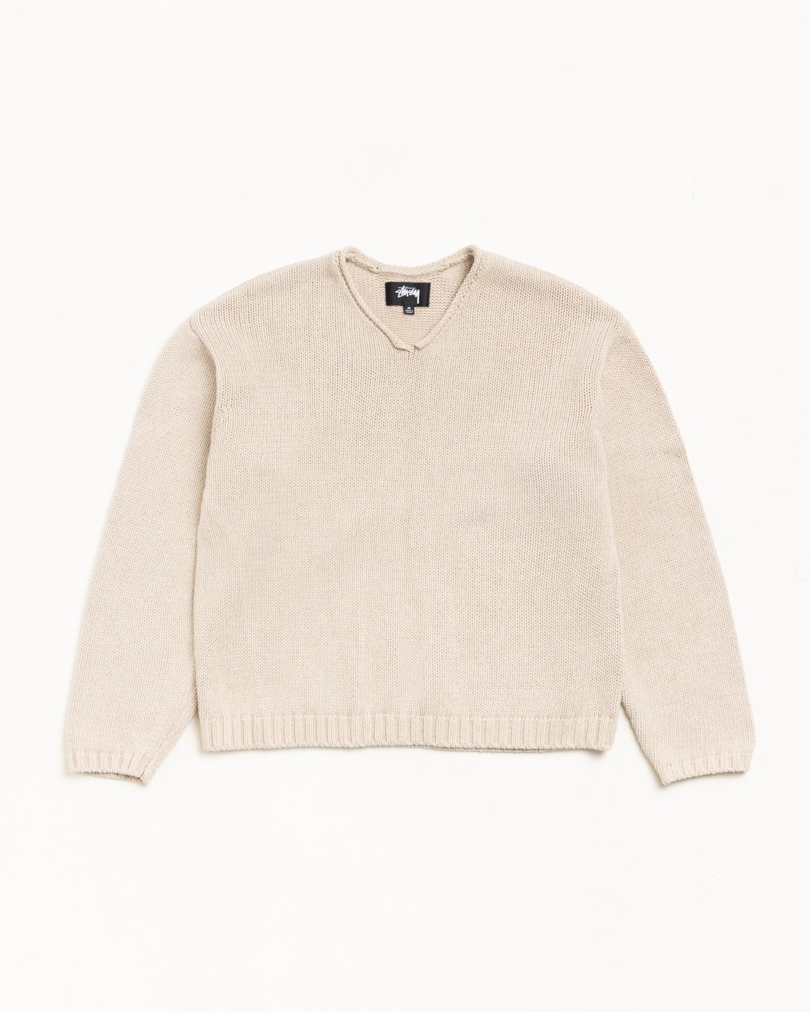 Roll V Neck Sweater – Oatmeal | Tops & Knits | Stüssy Canada