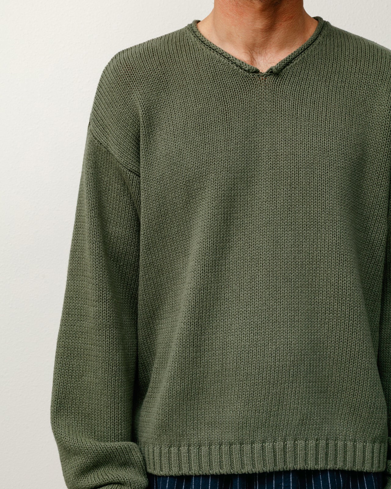 トップス Stussy ROLL V NECK SWEATER 26SS Roll V Neck Sweater – Oatmeal | Tops & Knits | Stüssy
