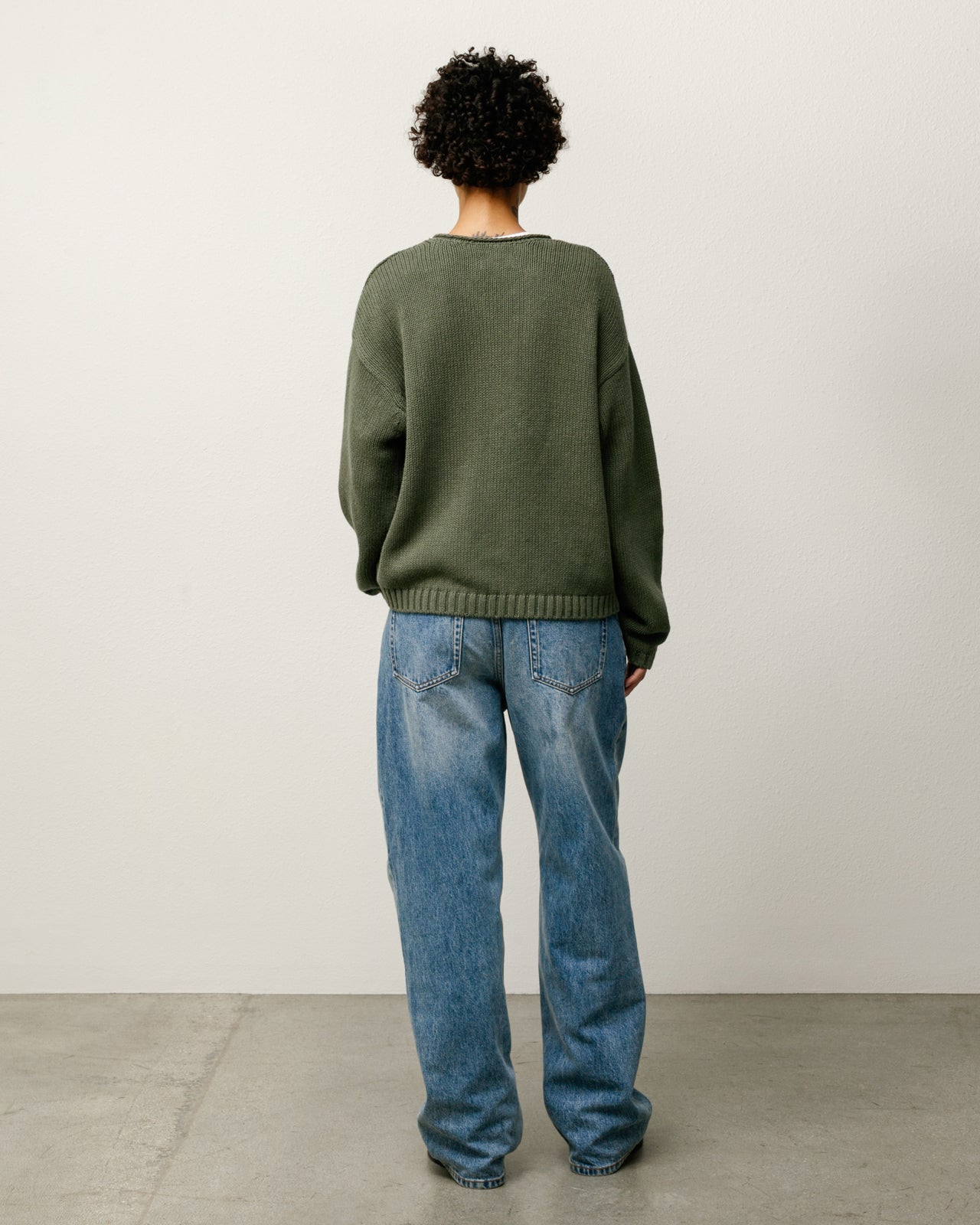 Roll V Neck Sweater – Olive | Tops & Knits | Stüssy Canada