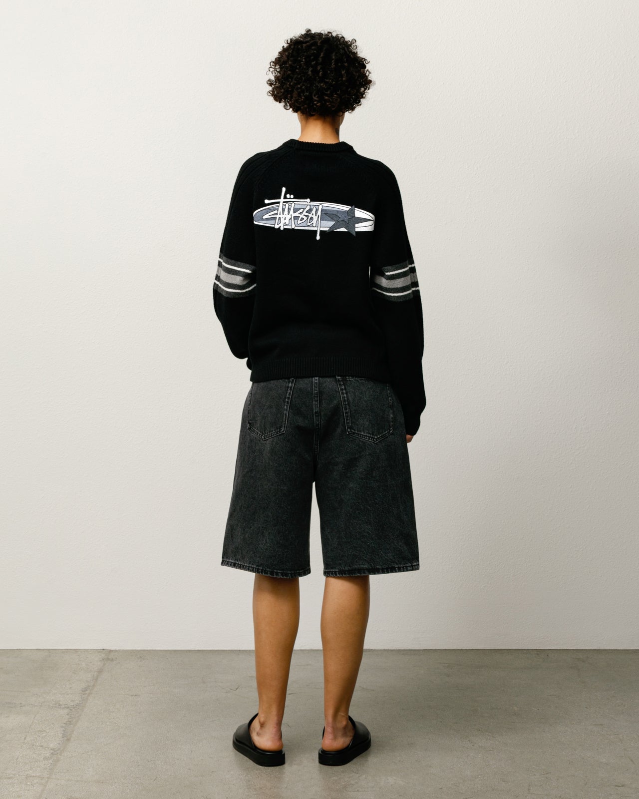 Stripe Raglan Crew – Black | Tops & Knits | Stüssy Canada