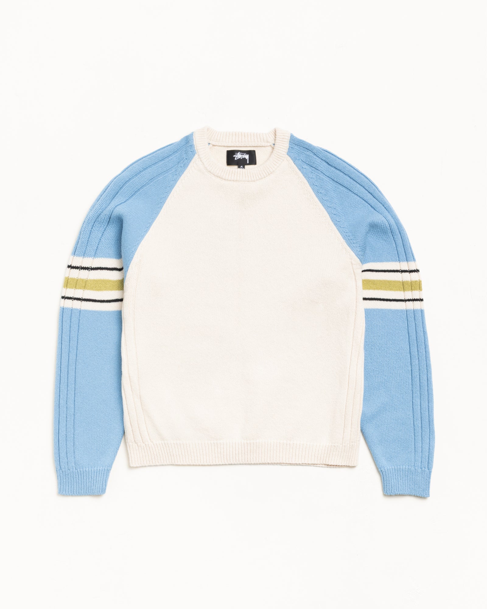 Stripe Raglan Crew – Blue | Tops & Knits | Stüssy Canada