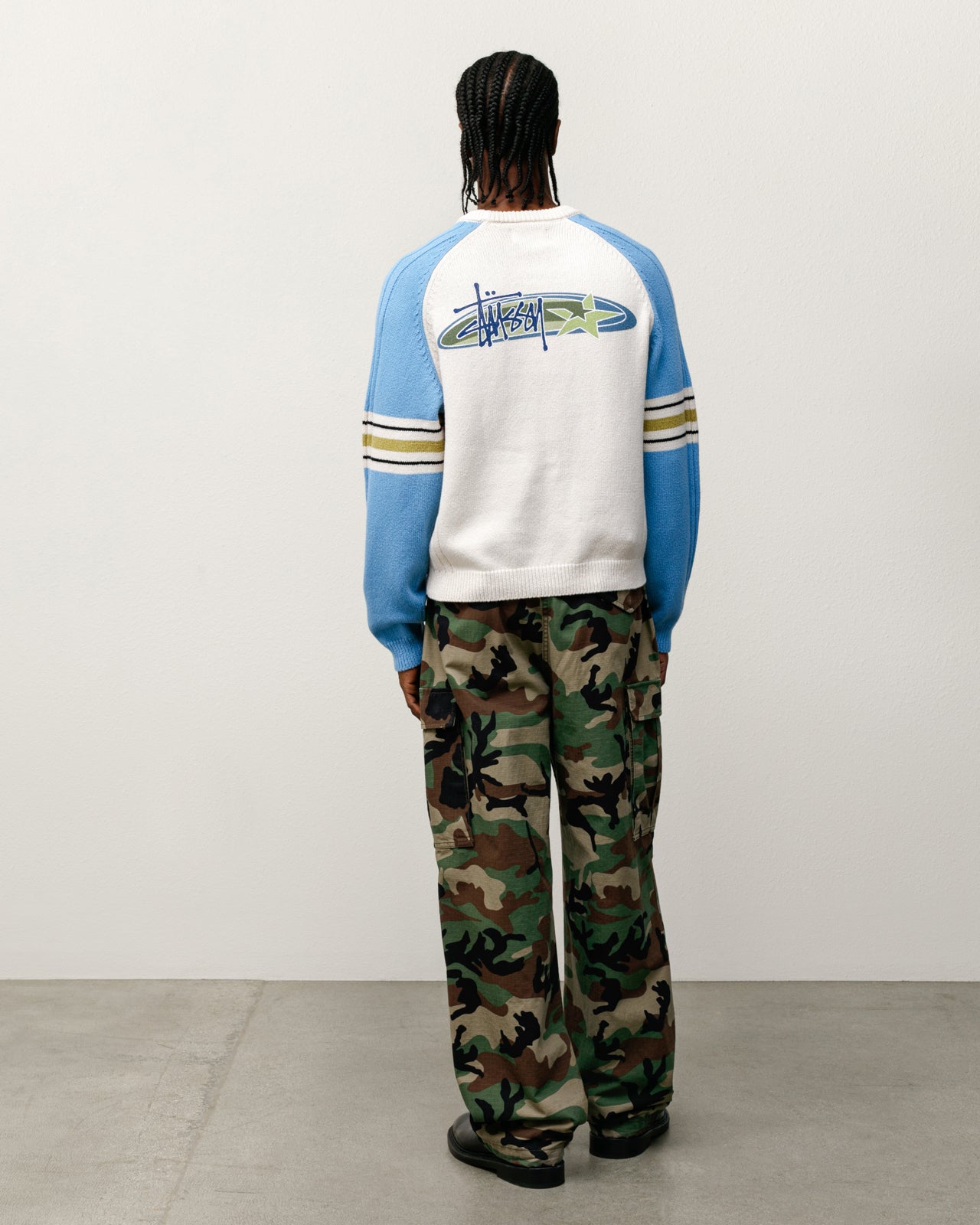Stripe Raglan Crew – Blue | Tops & Knits | Stüssy Canada