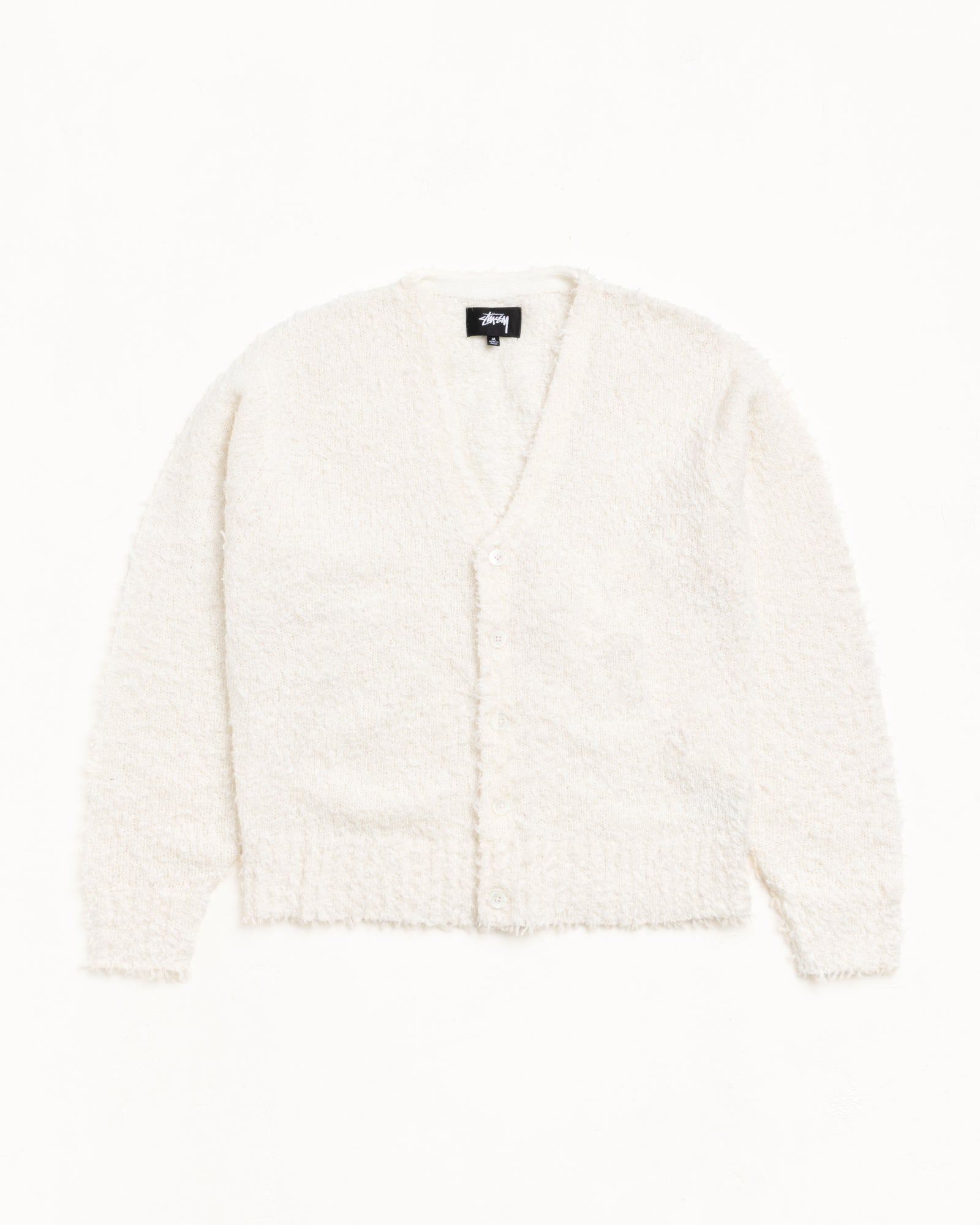 y*0様 24SS STUSSY OPEN KNIT COLLARED SWEA Textured Cardigan - Off White | Knits | Stüssy Canada