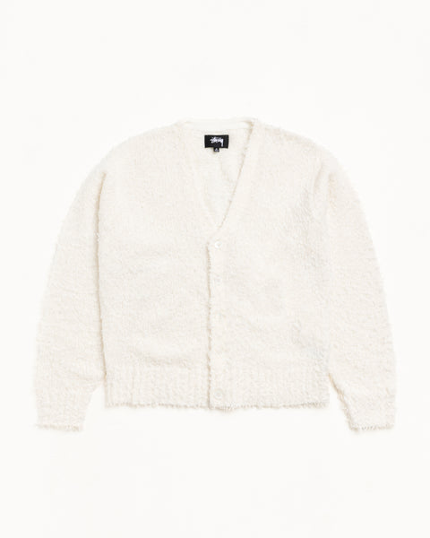 Textured Cardigan Mens Long Sleeve In Off White