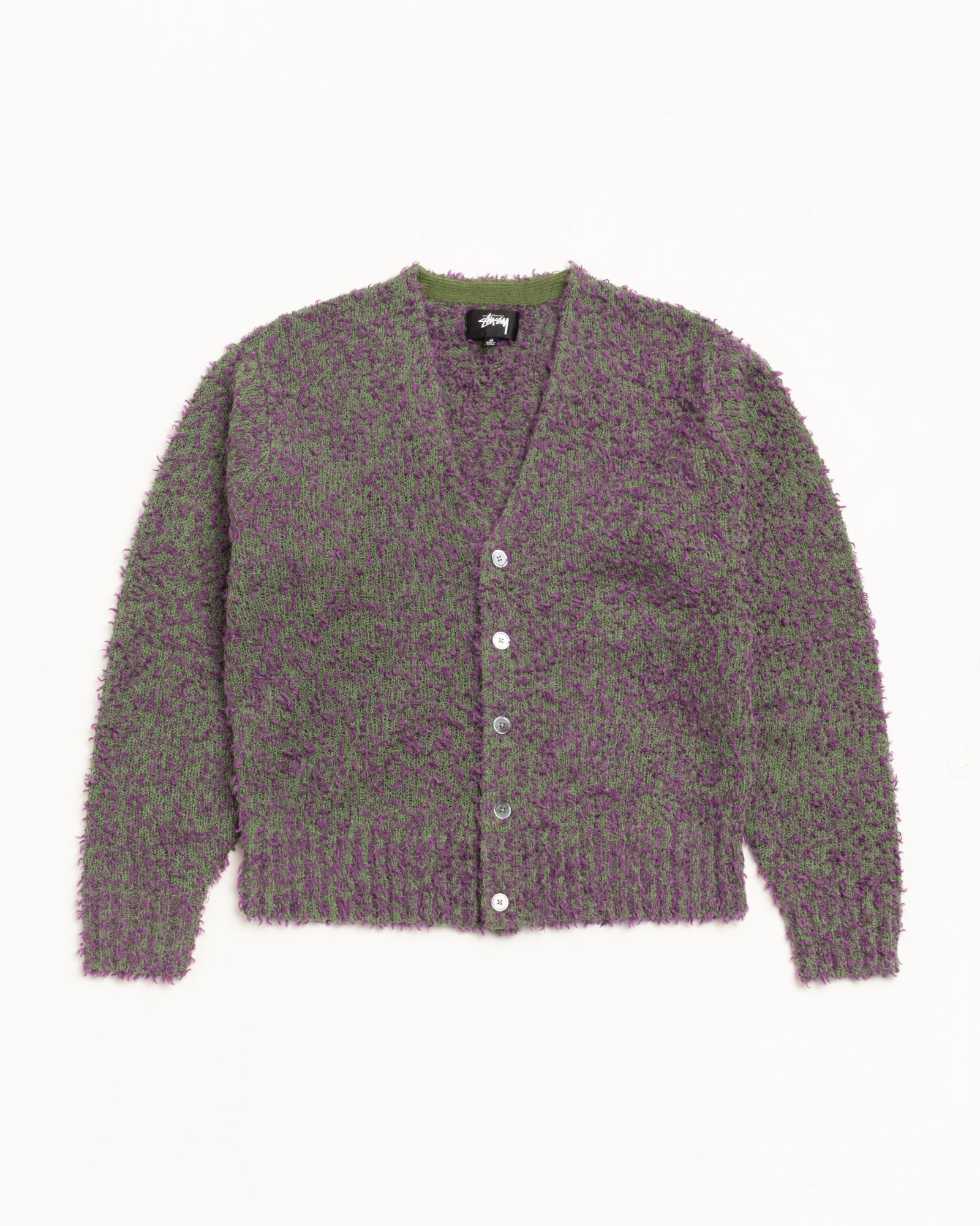 Textured Cardigan – Purple/Green | Knits | Stüssy Canada