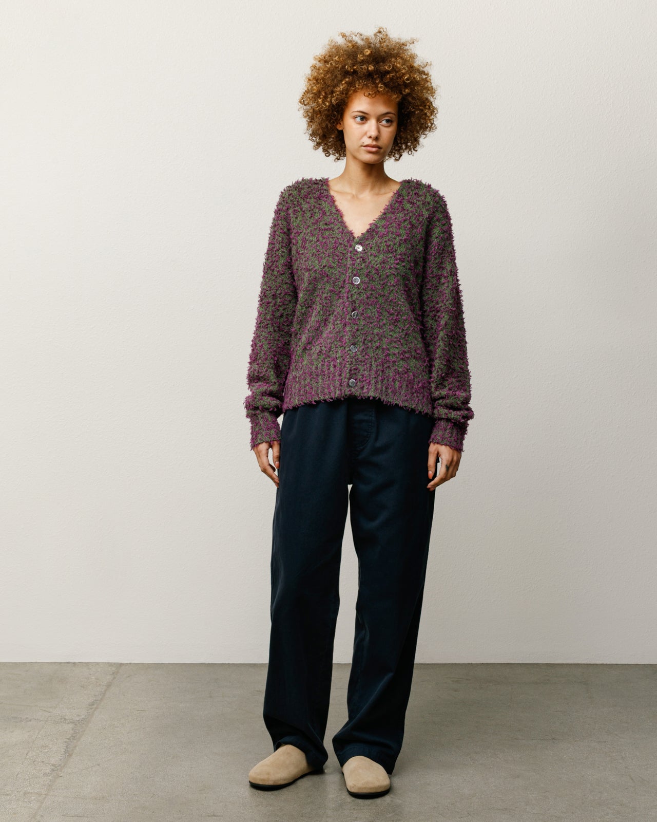 Textured Cardigan – Purple/Green | Knits | Stüssy Canada