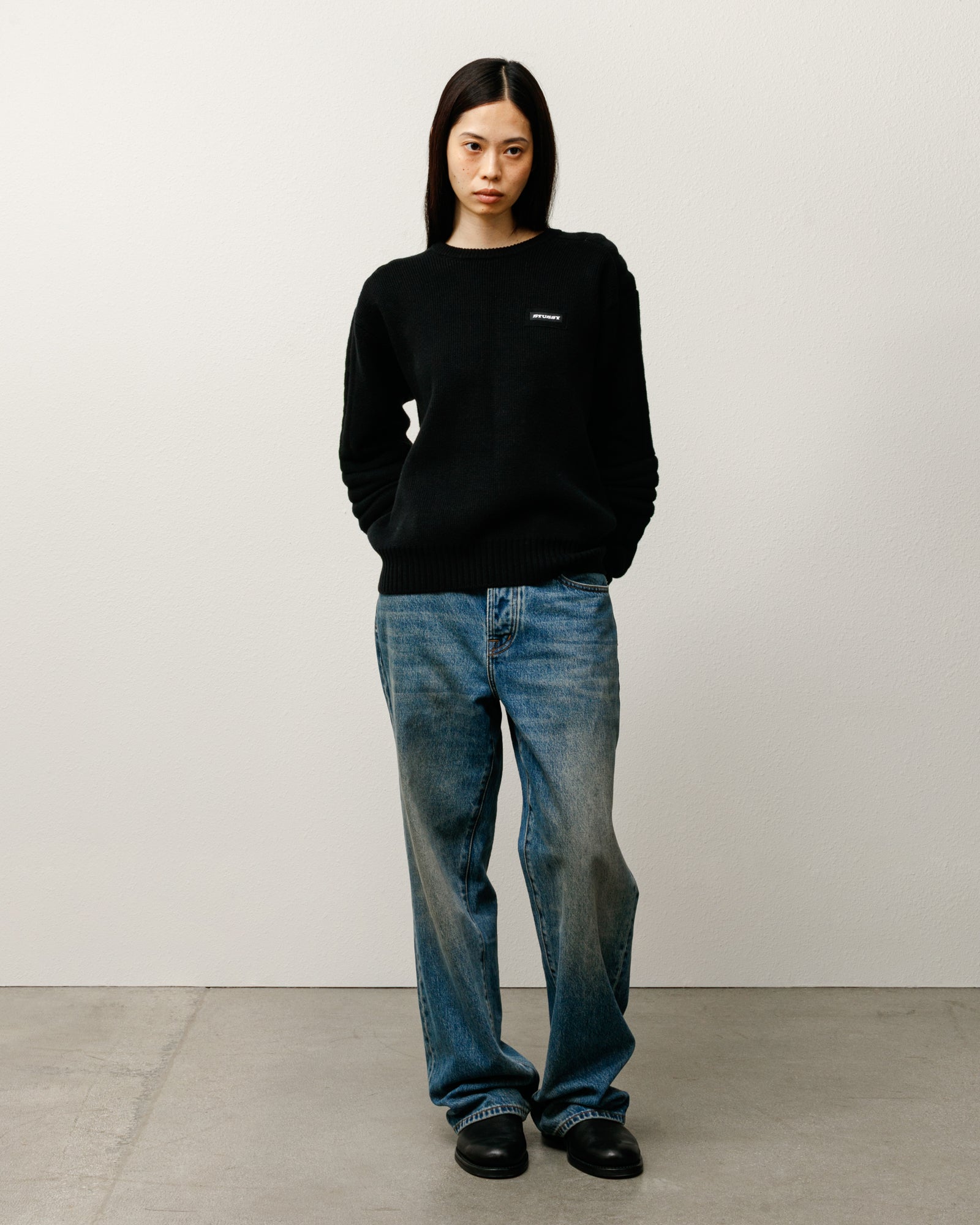 Moto Sweater Mens Long Sleeve In Black