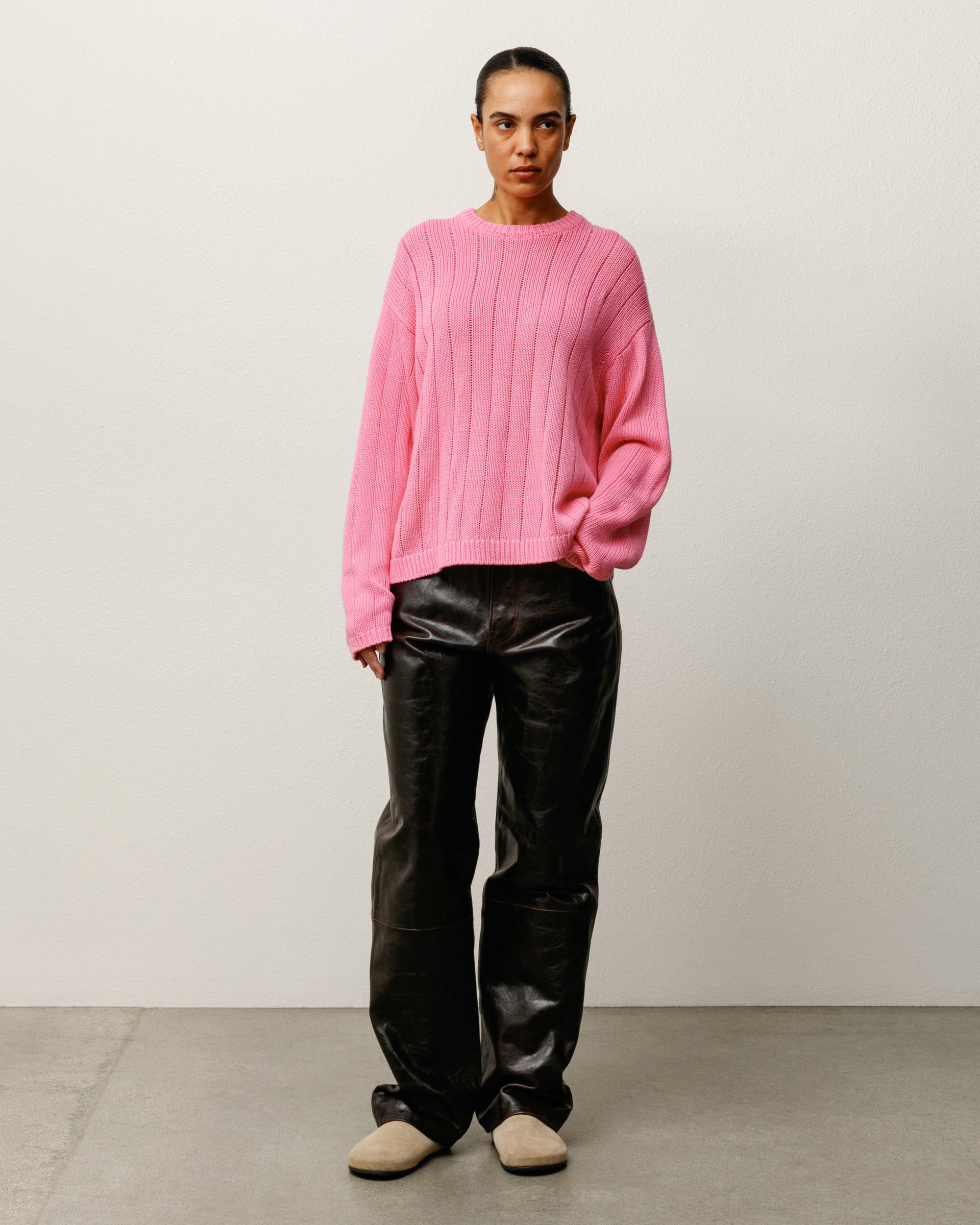 Buana Logo Sweater Mens Long Sleeve In Pink