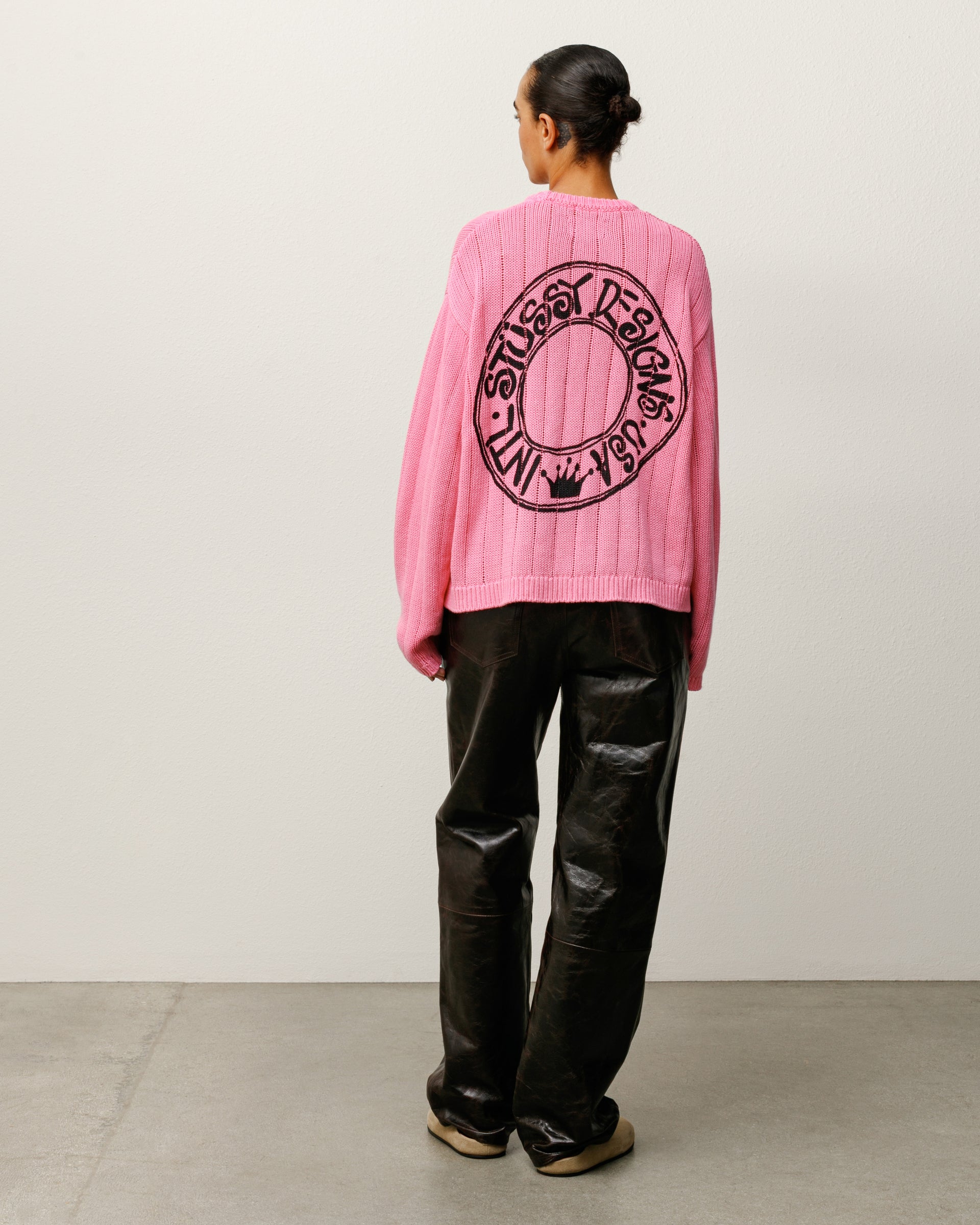 Buana Logo Sweater Mens Long Sleeve In Pink