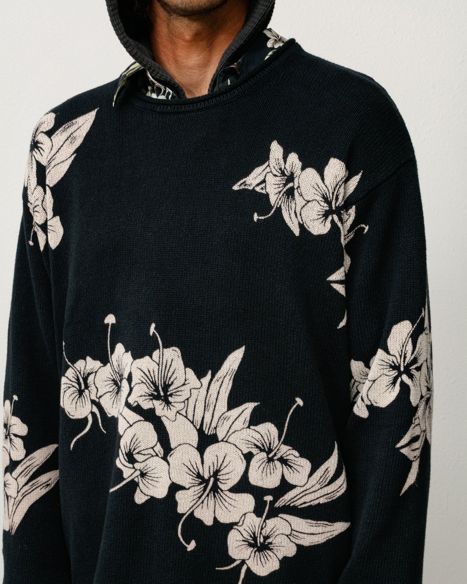 Floral Roll Neck Sweater – Black | Tops & Knits | Stüssy Canada