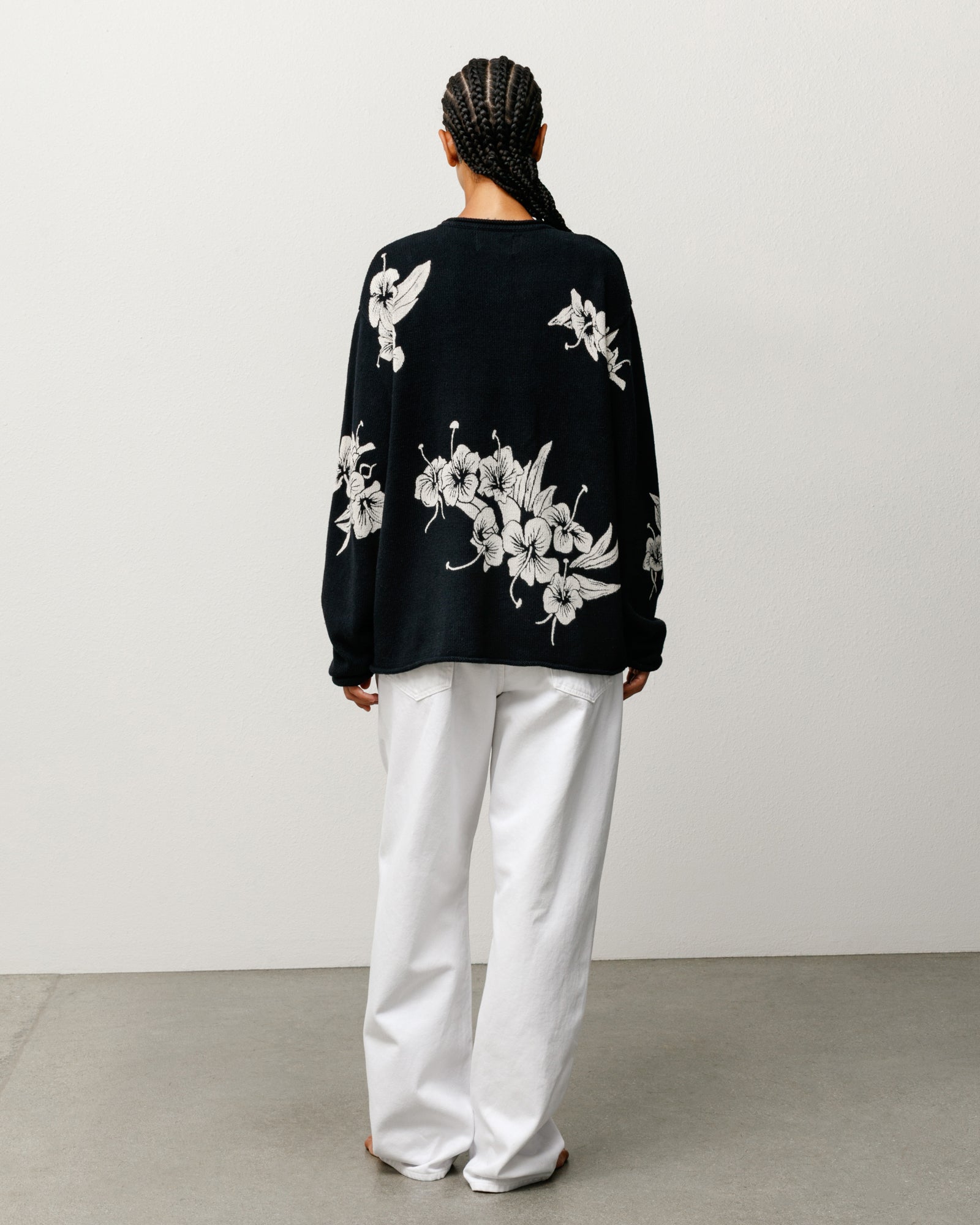 Floral Roll Neck Sweater – Black | Tops & Knits | Stüssy Canada