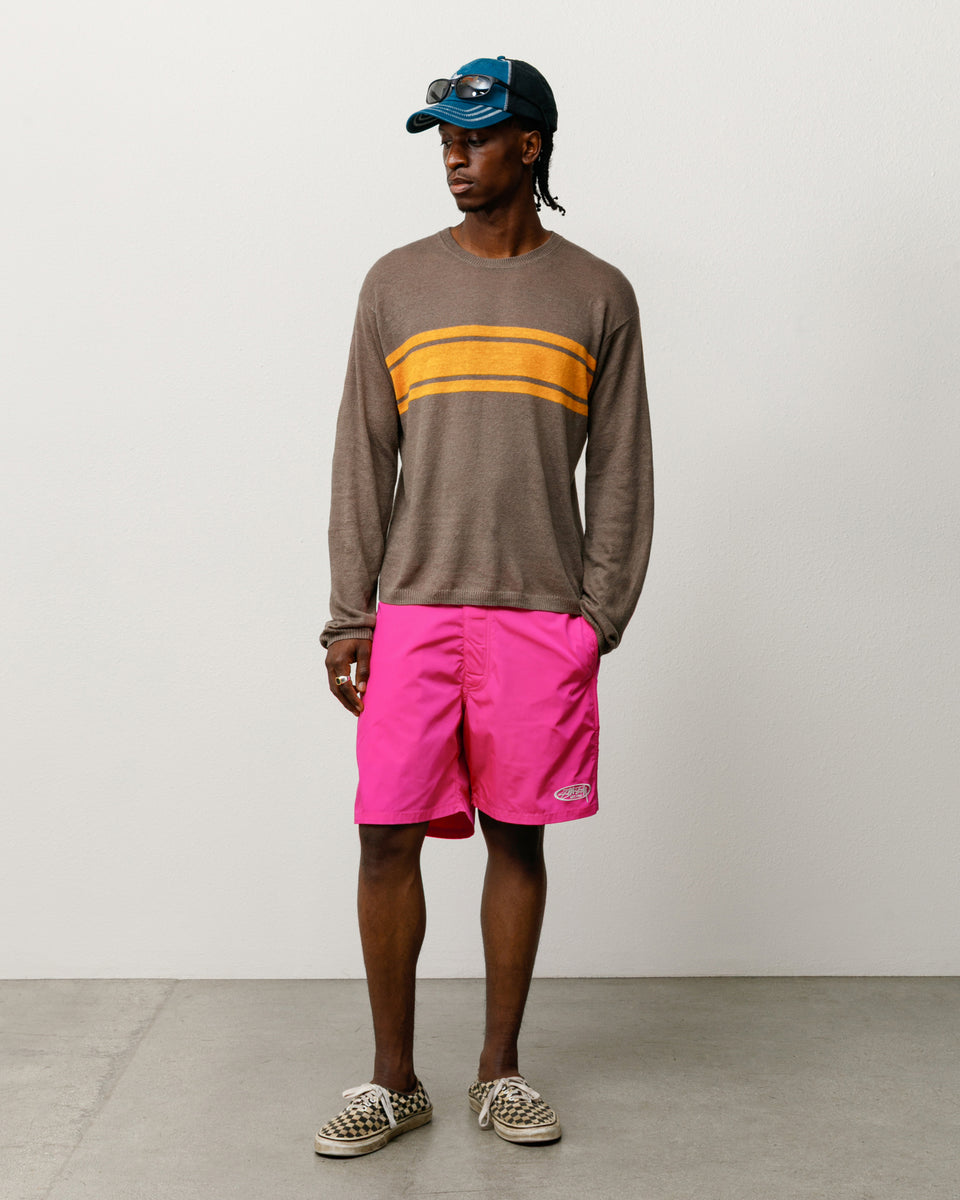 Striped Long Sleeve Sweater Unisex Long Sleeve In Brown