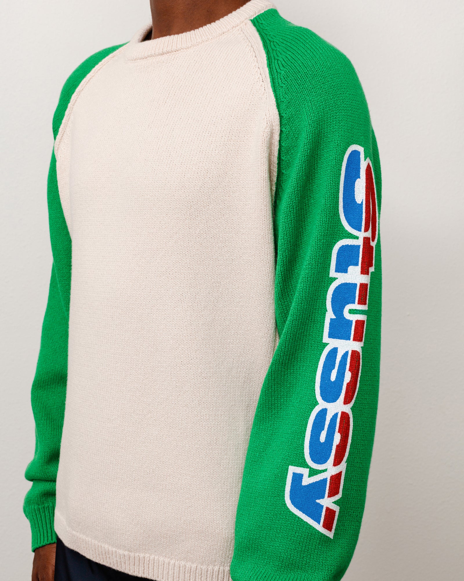 Two Tone Raglan Sweater - Natural | Tops & Knits | Stüssy Canada