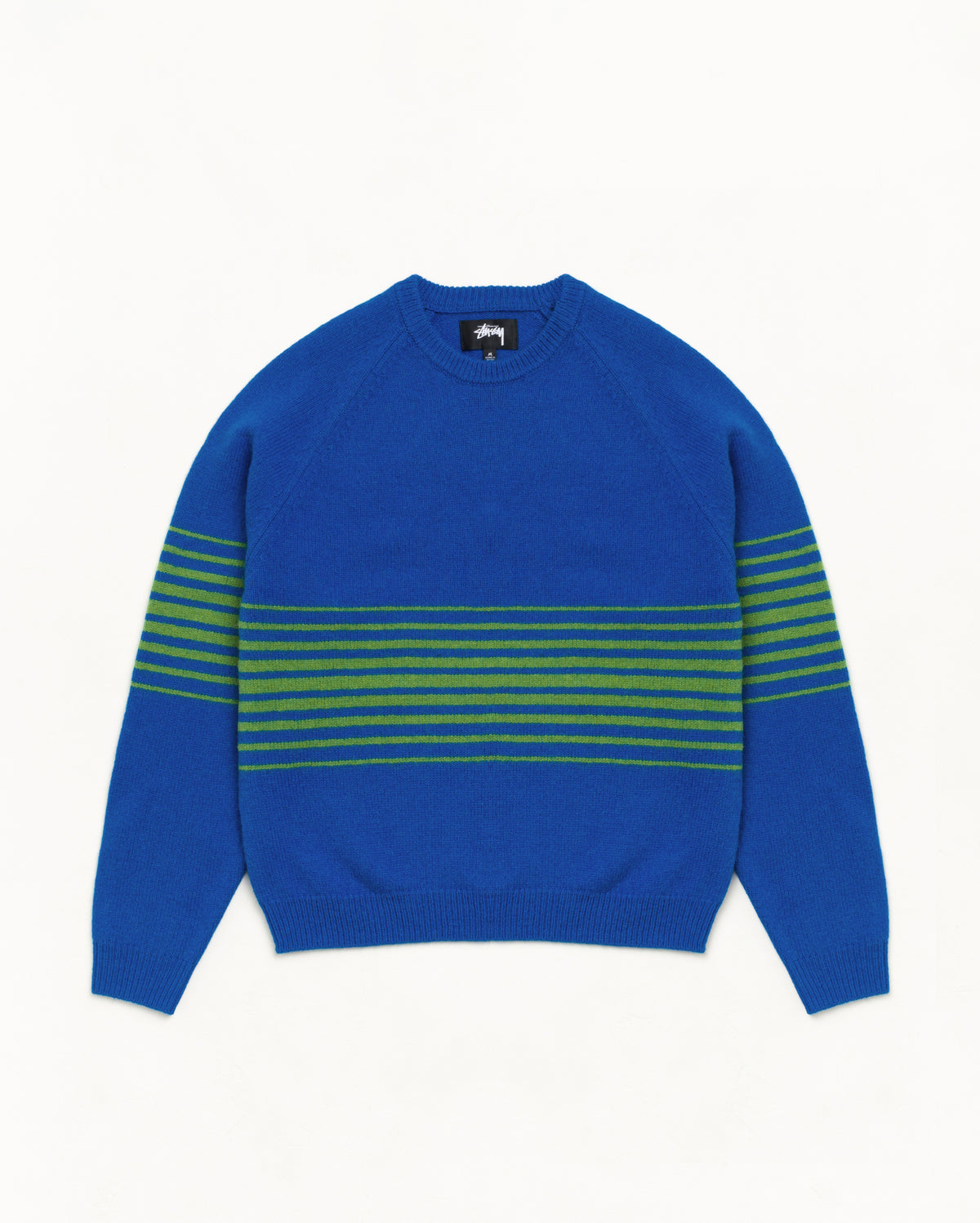 Shadow Stripe Raglan Sweater Unisex Long Sleeve In Blue