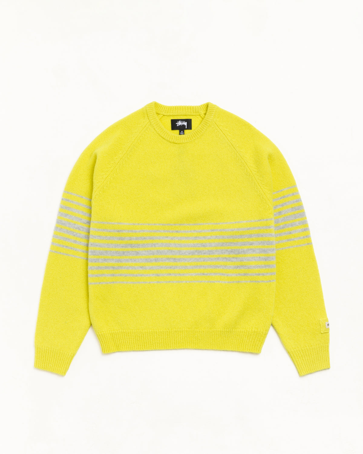 Shadow Stripe Raglan Sweater Unisex Long Sleeve In Lemon