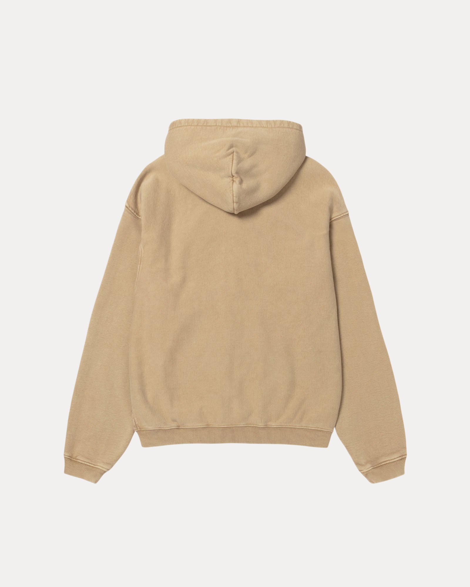 Faded Graphic Zip Hood Mens Long Sleeve In Washed Beige