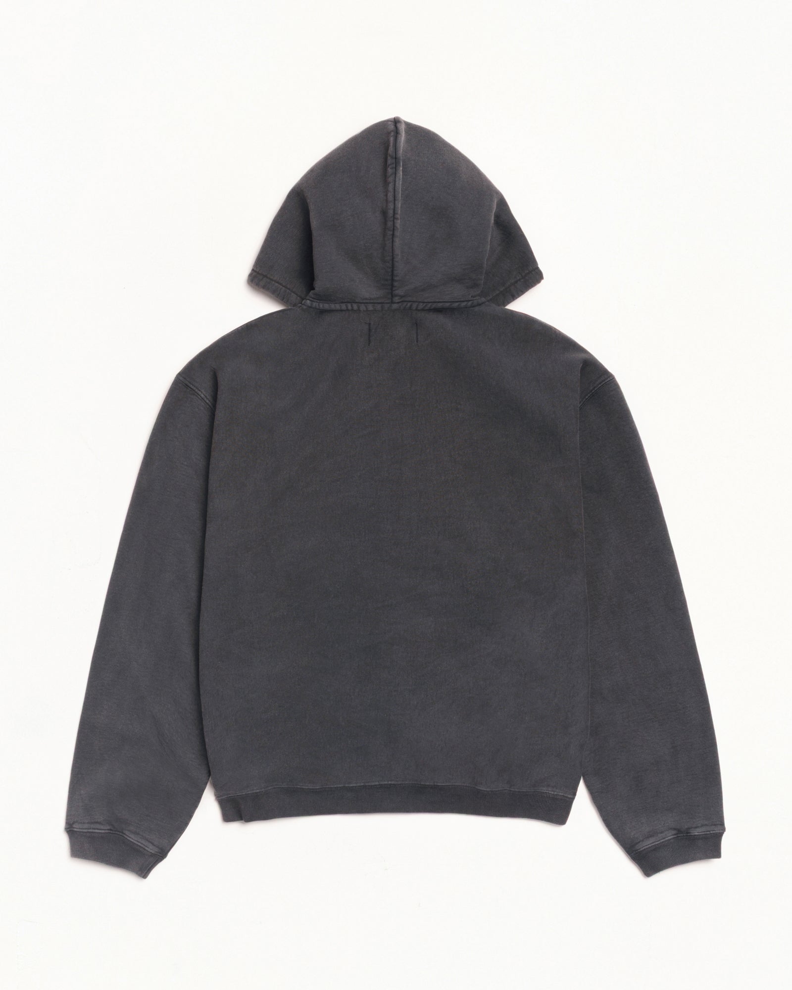 Faded Graphic Zip Hood Mens Long Sleeve In Washed Black