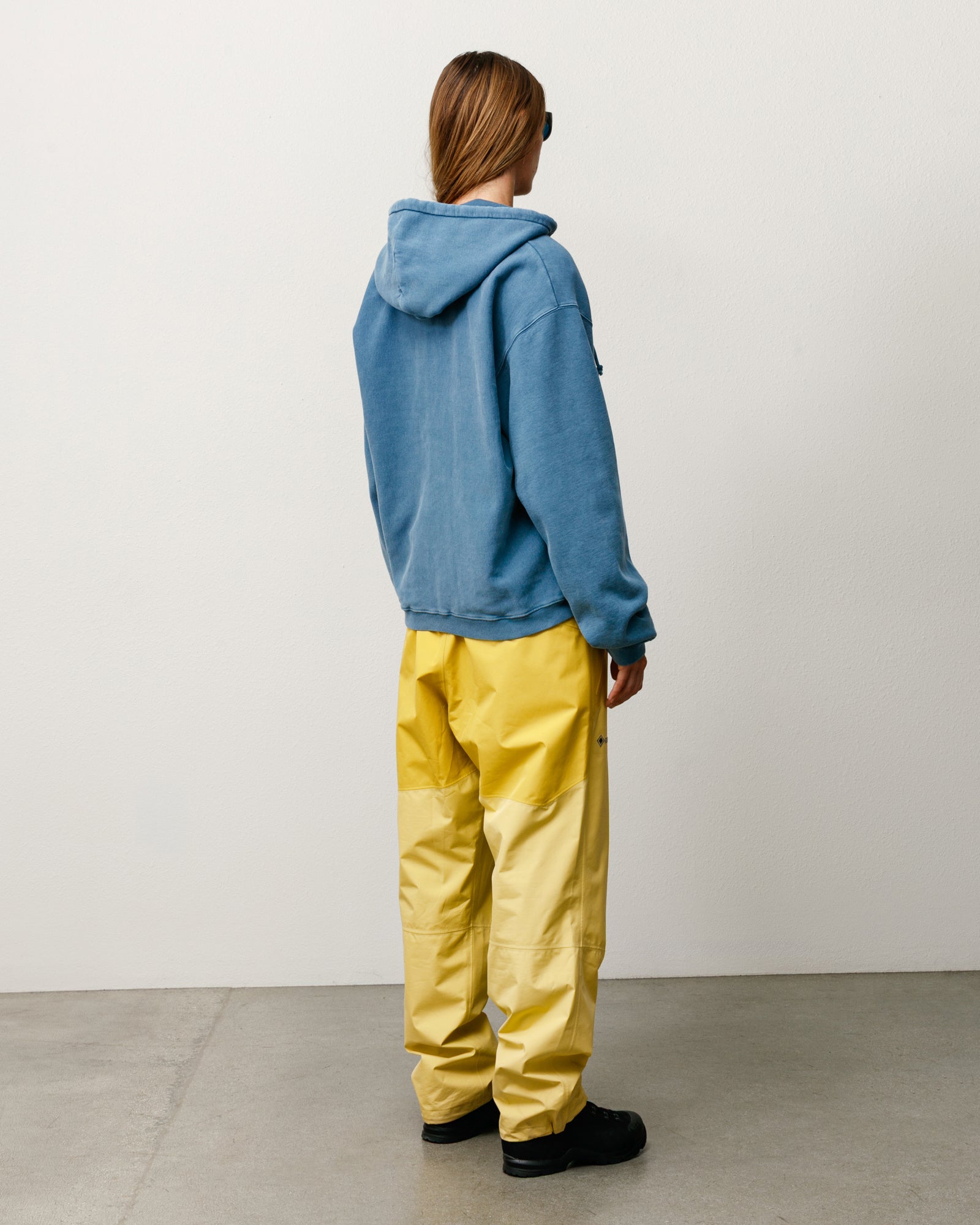 Faded Graphic Zip Hood Unisex Long Sleeve In Washed Navy