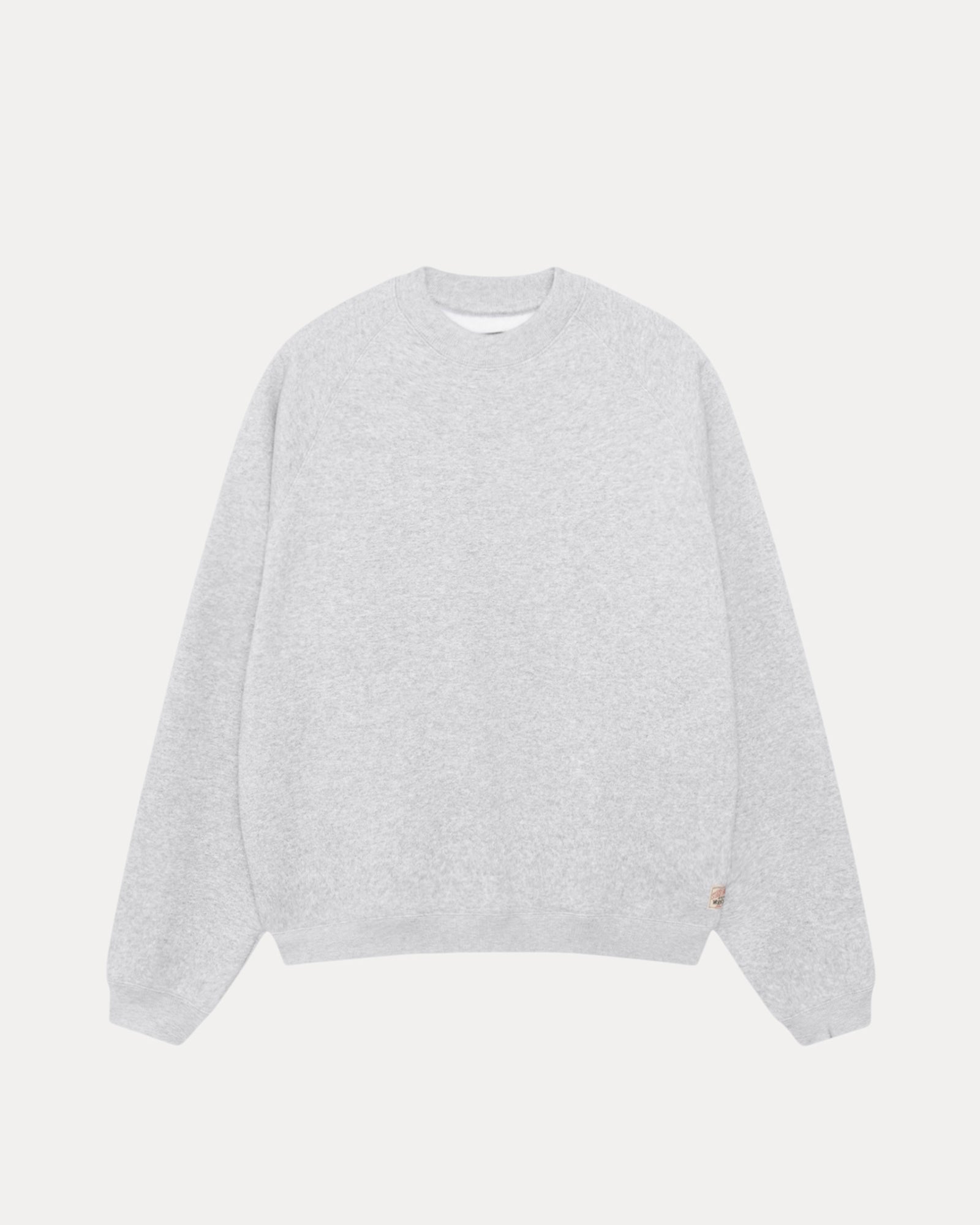 Fleece Raglan Crew Mens Long Sleeve In Ash Heather