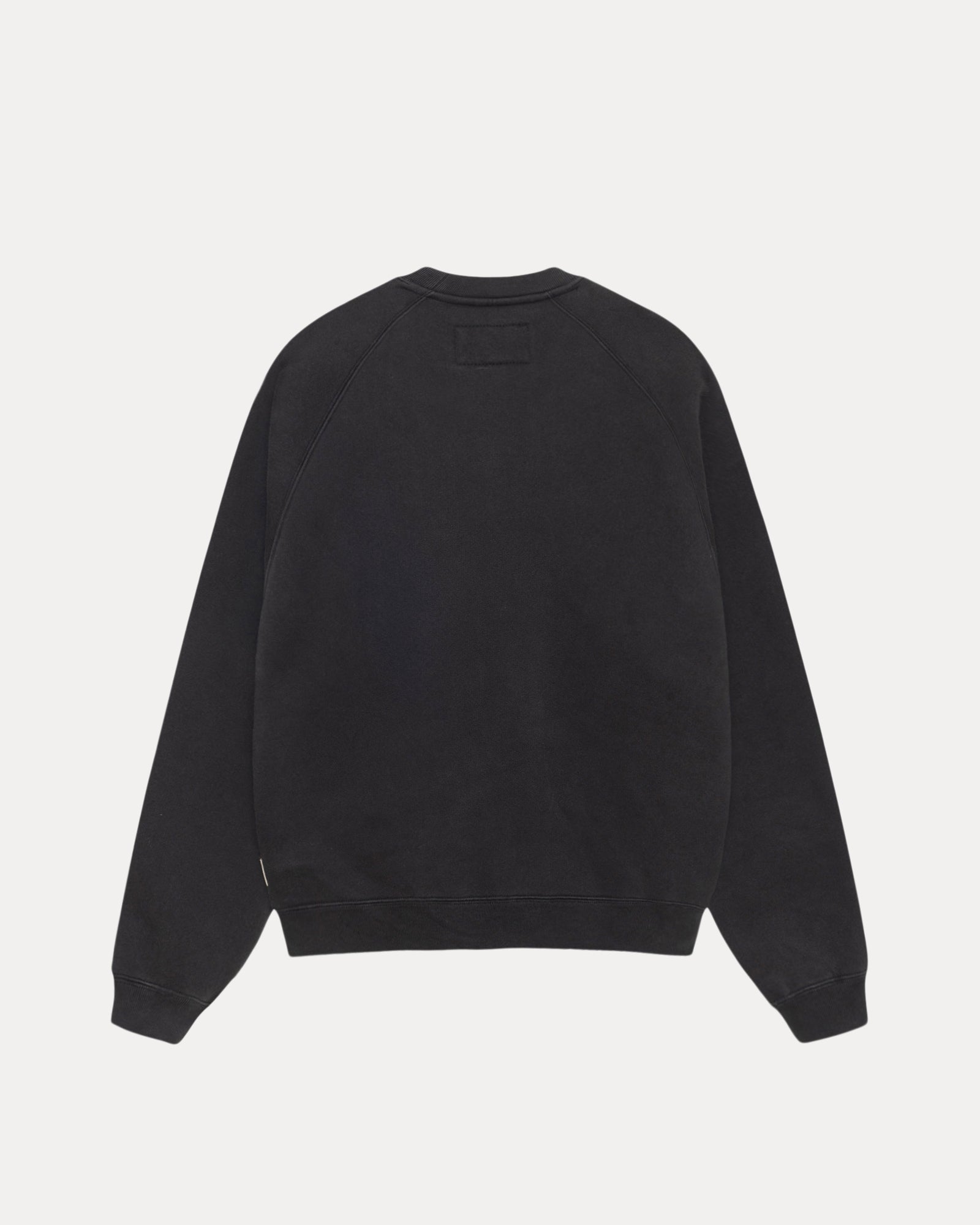 Fleece Raglan Crew Mens Long Sleeve In Washed Black