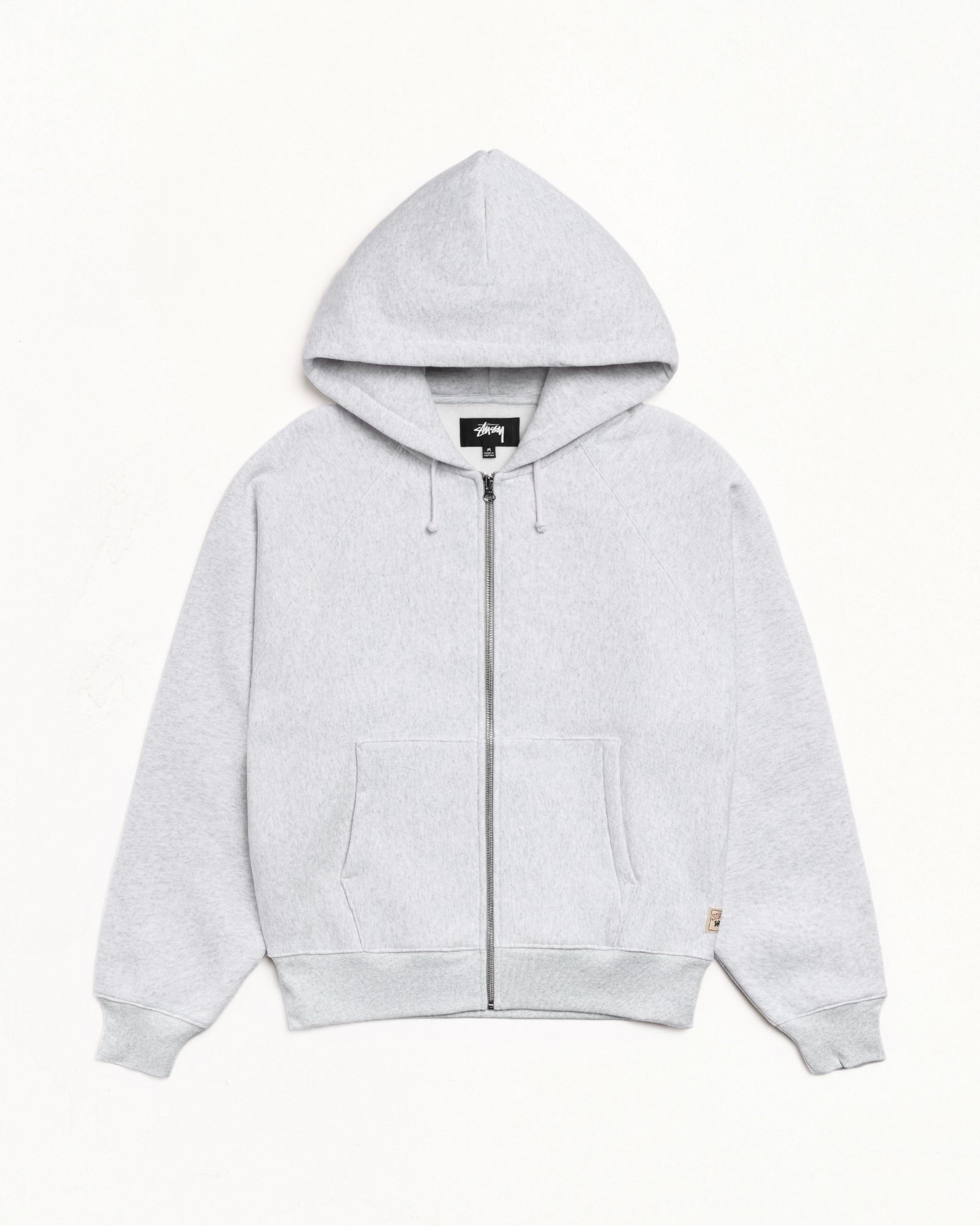 Raglan Zip Hood Mens Long Sleeve In Ash Heather