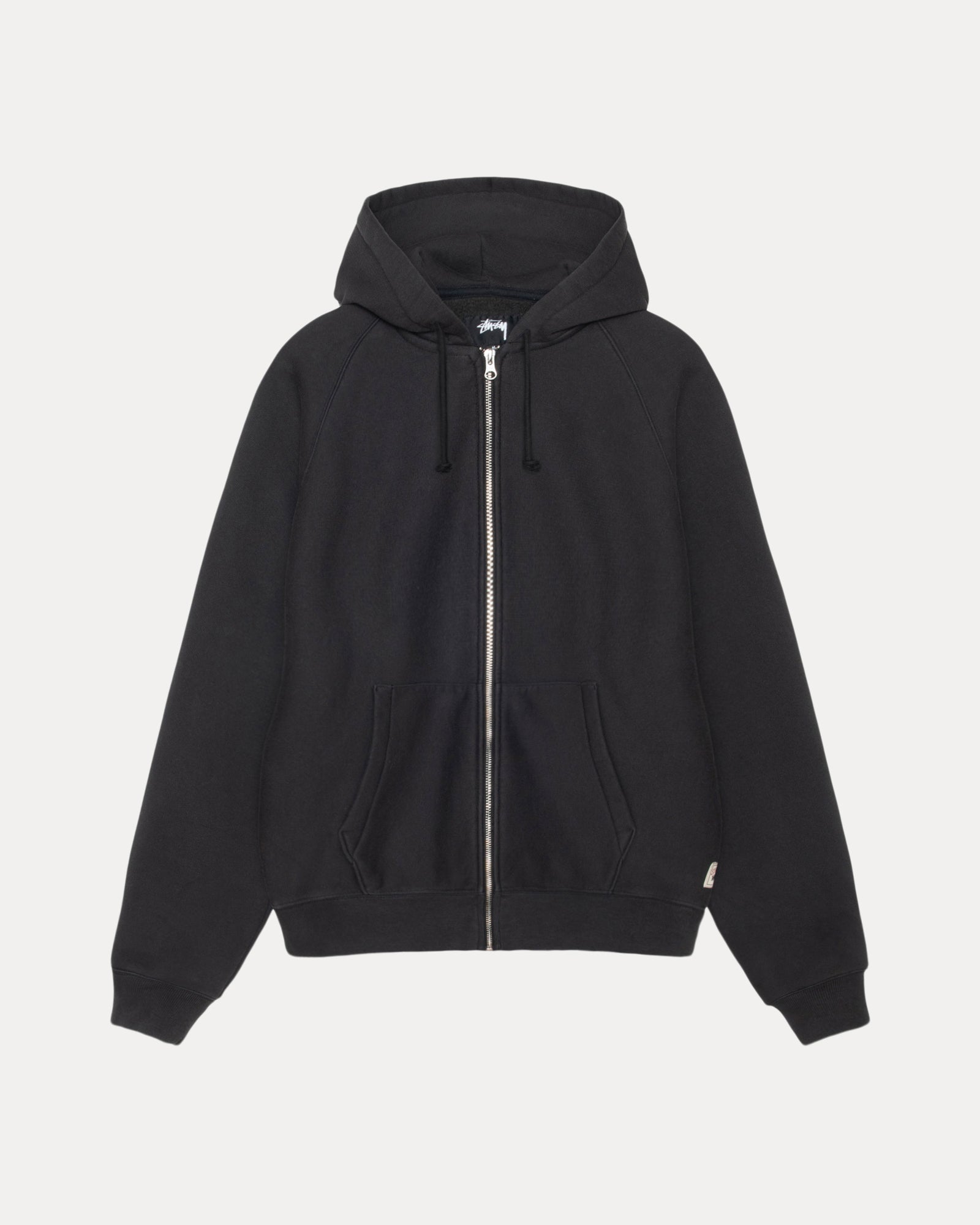 Raglan Zip Hood Mens Long Sleeve In Washed Black