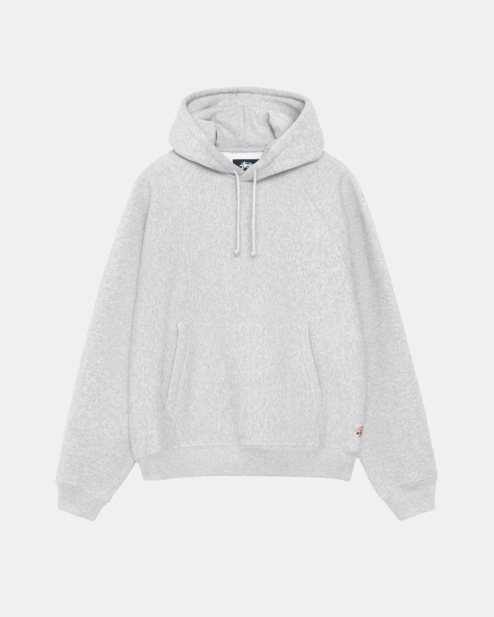 Fleece Raglan Hood Mens Long Sleeve In Ash Heather